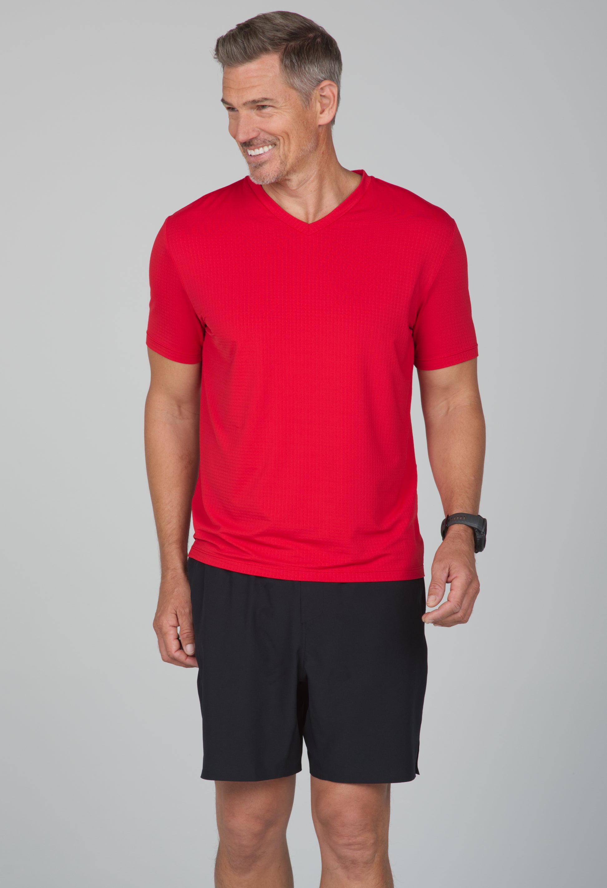 IBKÜL - Solid Short Sleeve V Neck - 89199 - Color: Red