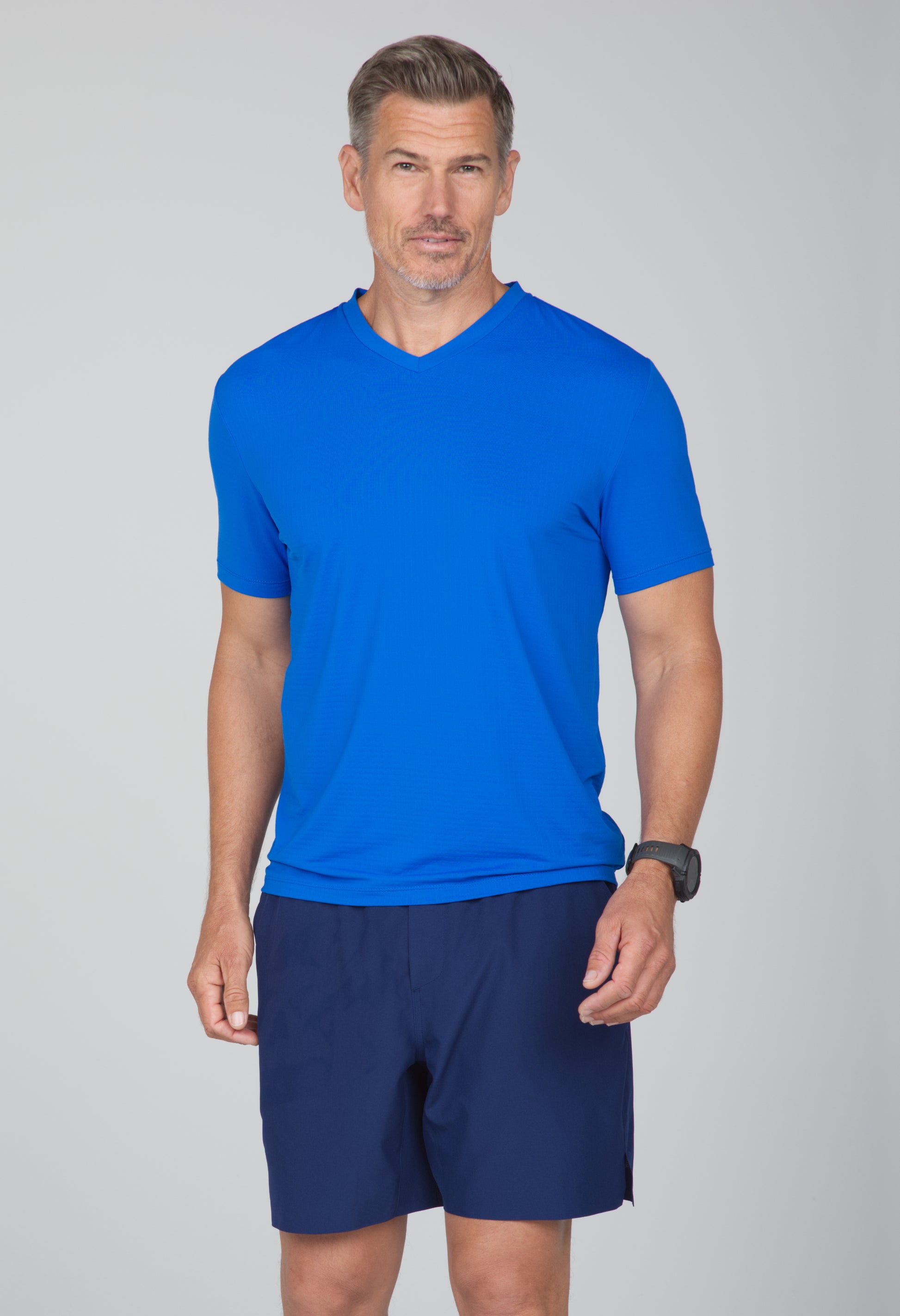 IBKÜL - Solid Short Sleeve V Neck - 89199 - Color: Royal