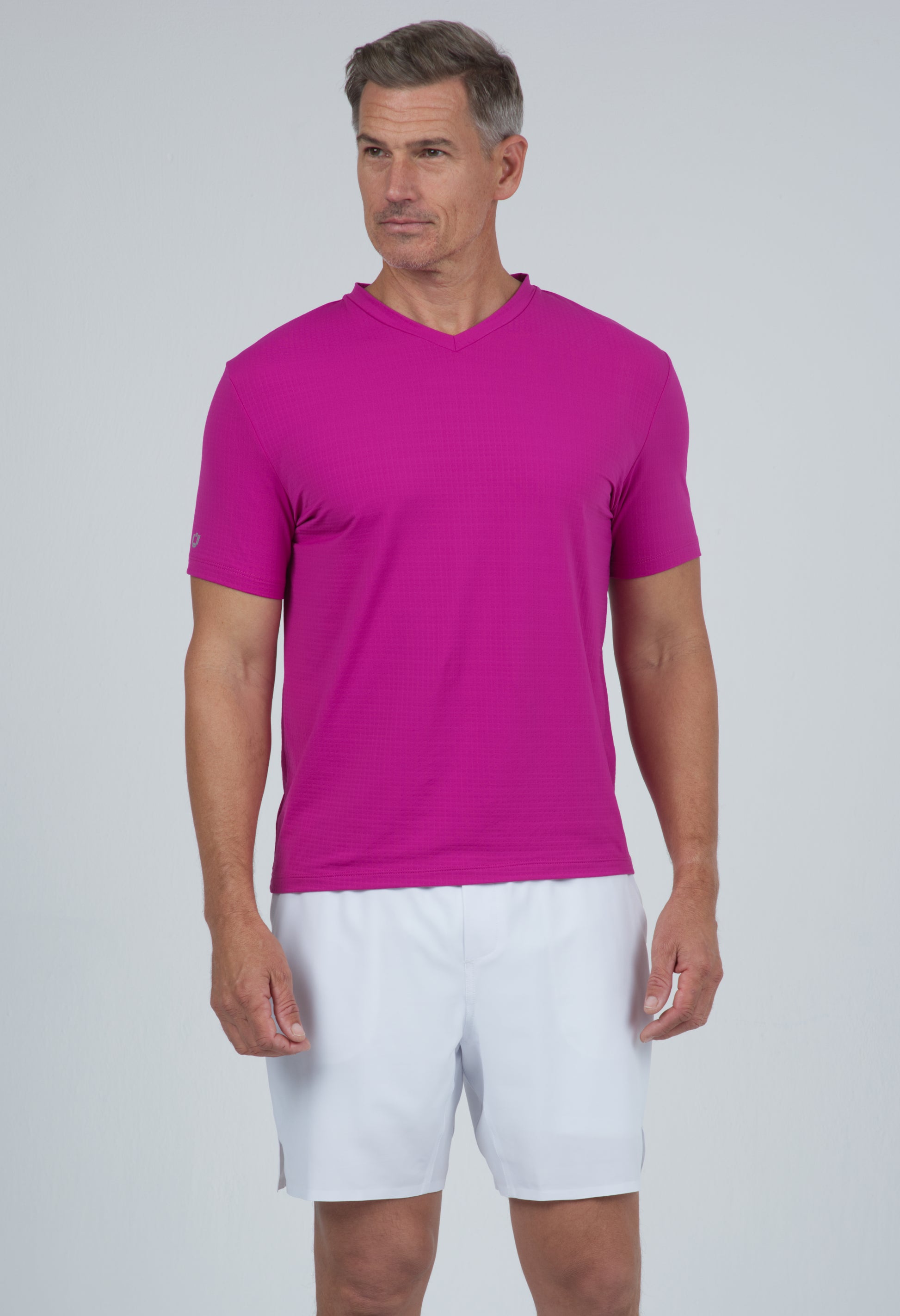 IBKÜL - Solid Short Sleeve V Neck - 89199 - Color: Raspberry