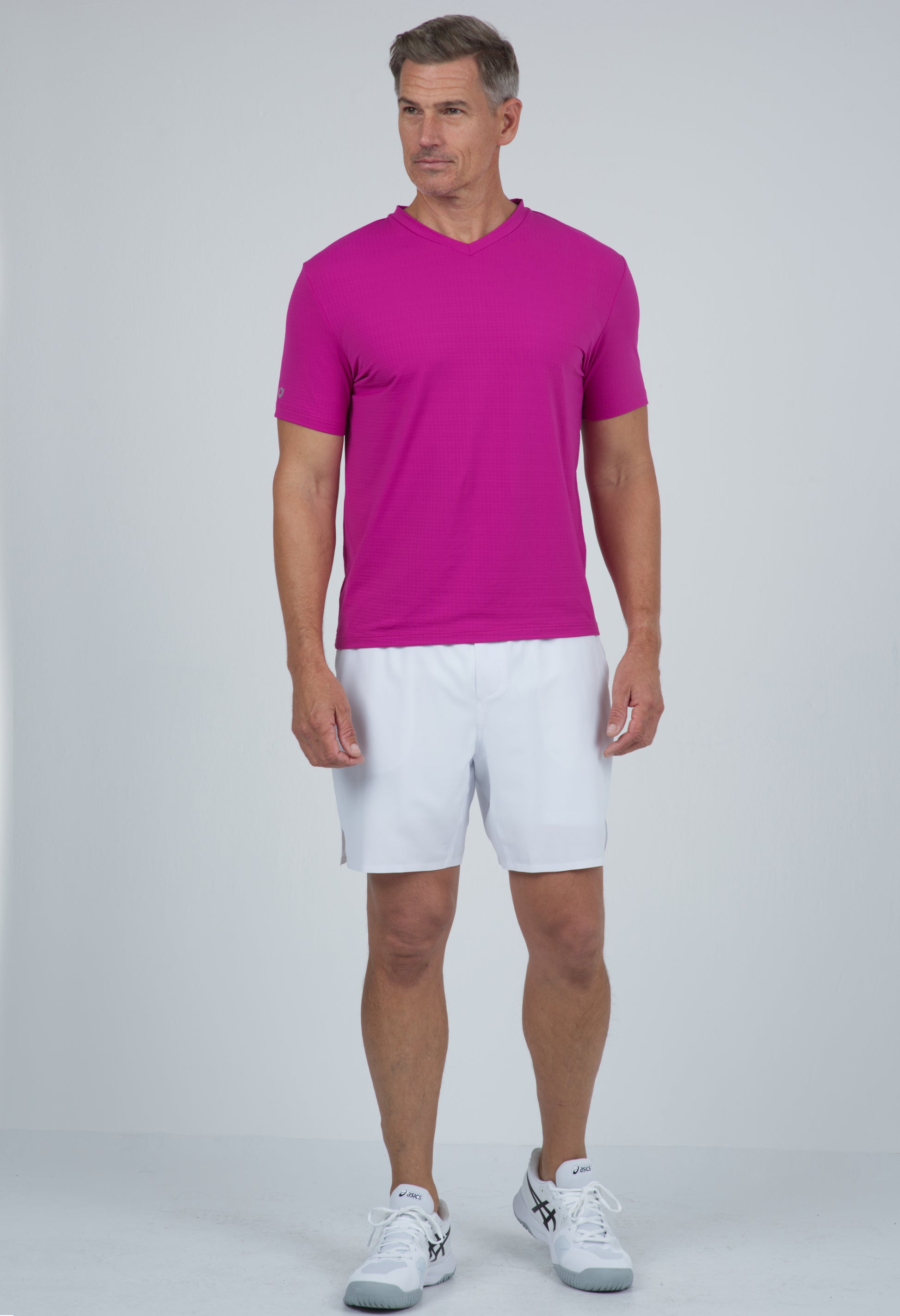 IBKÜL - Solid Short Sleeve V Neck - 89199 - Color: Raspberry