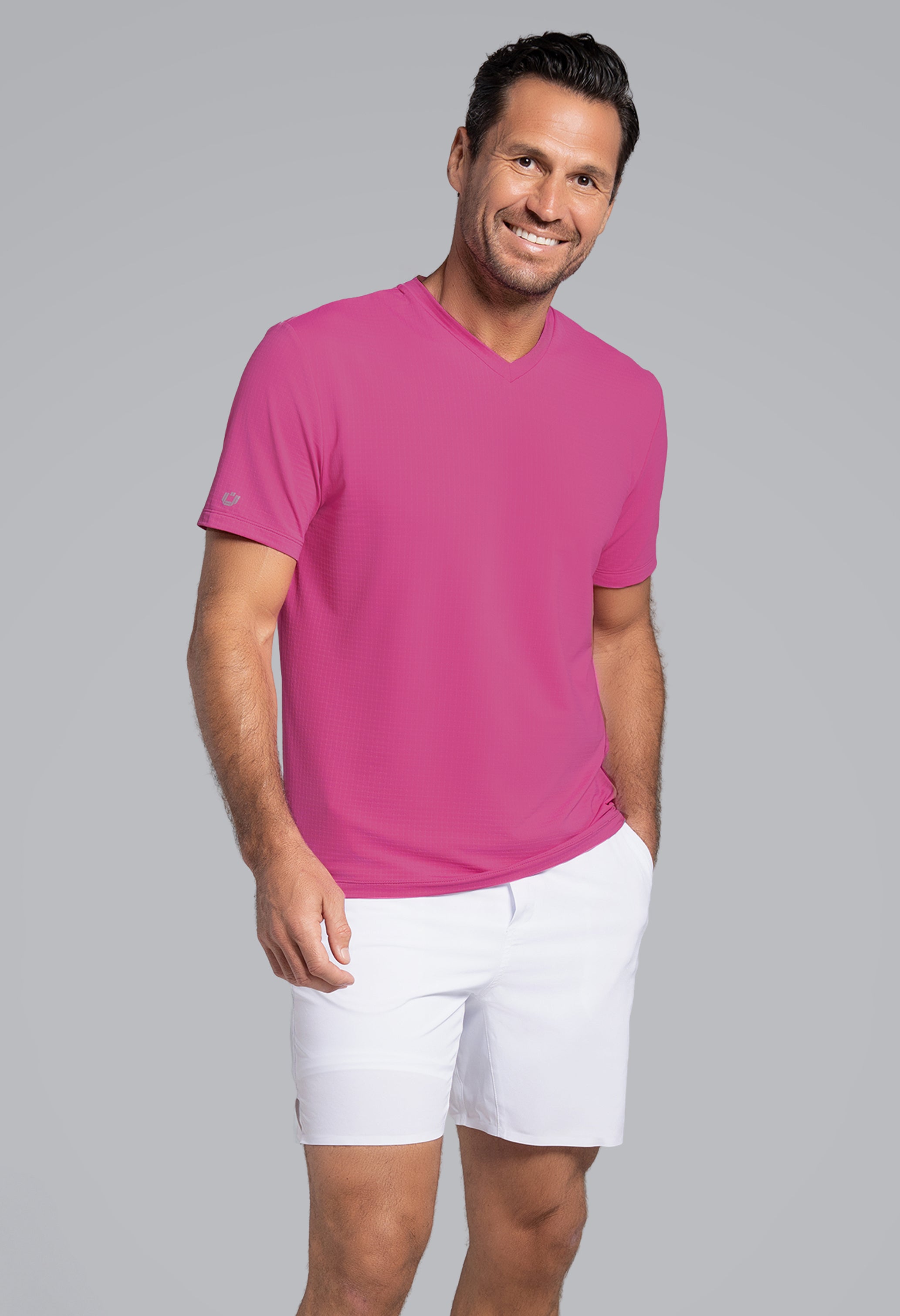 Solid Short Sleeve V Neck