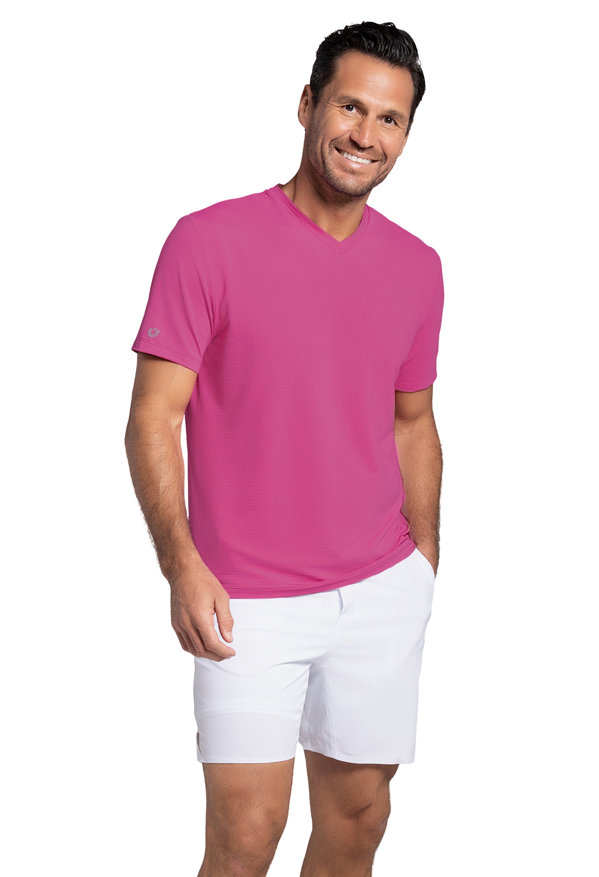 Solid Short Sleeve V Neck