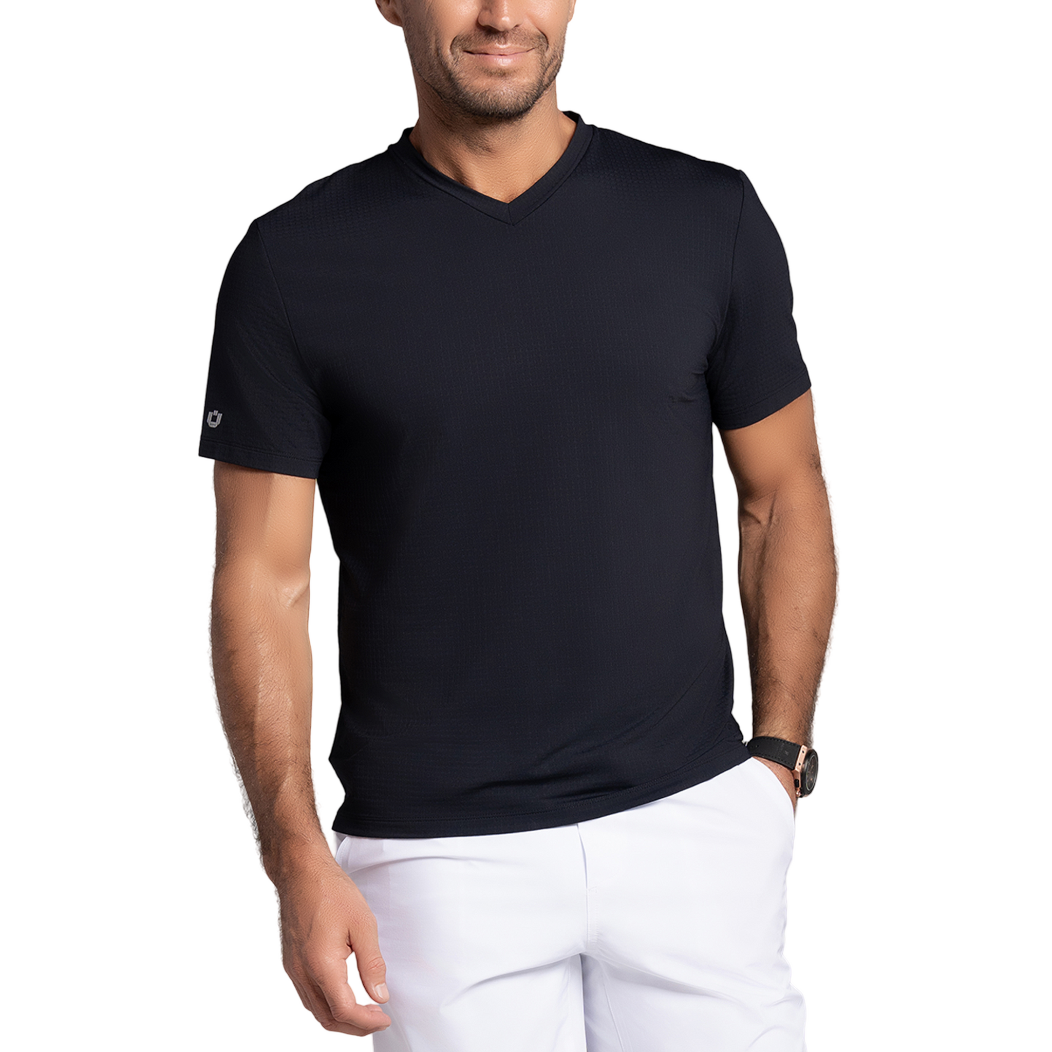 Solid Short Sleeve V Neck - 89199