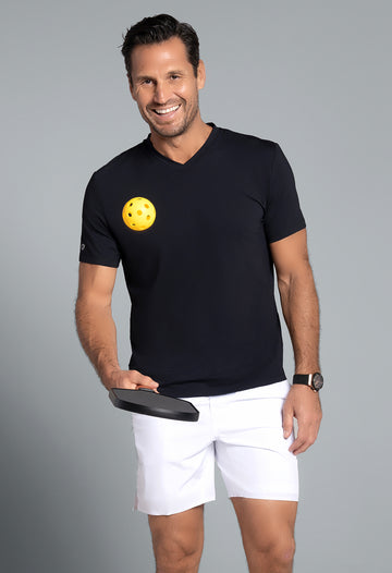 Solid Short Sleeve V Neck