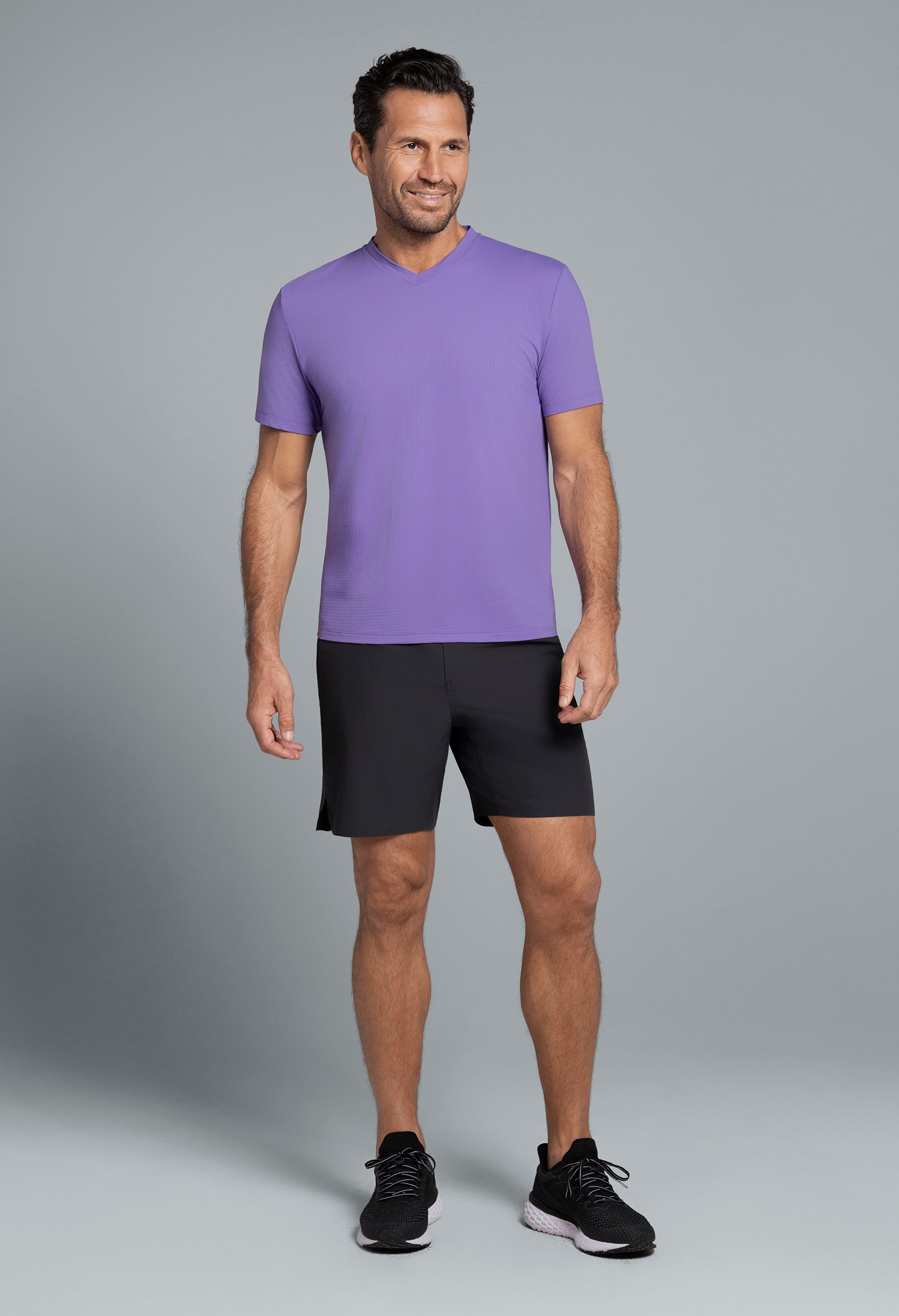 Solid Short Sleeve V Neck