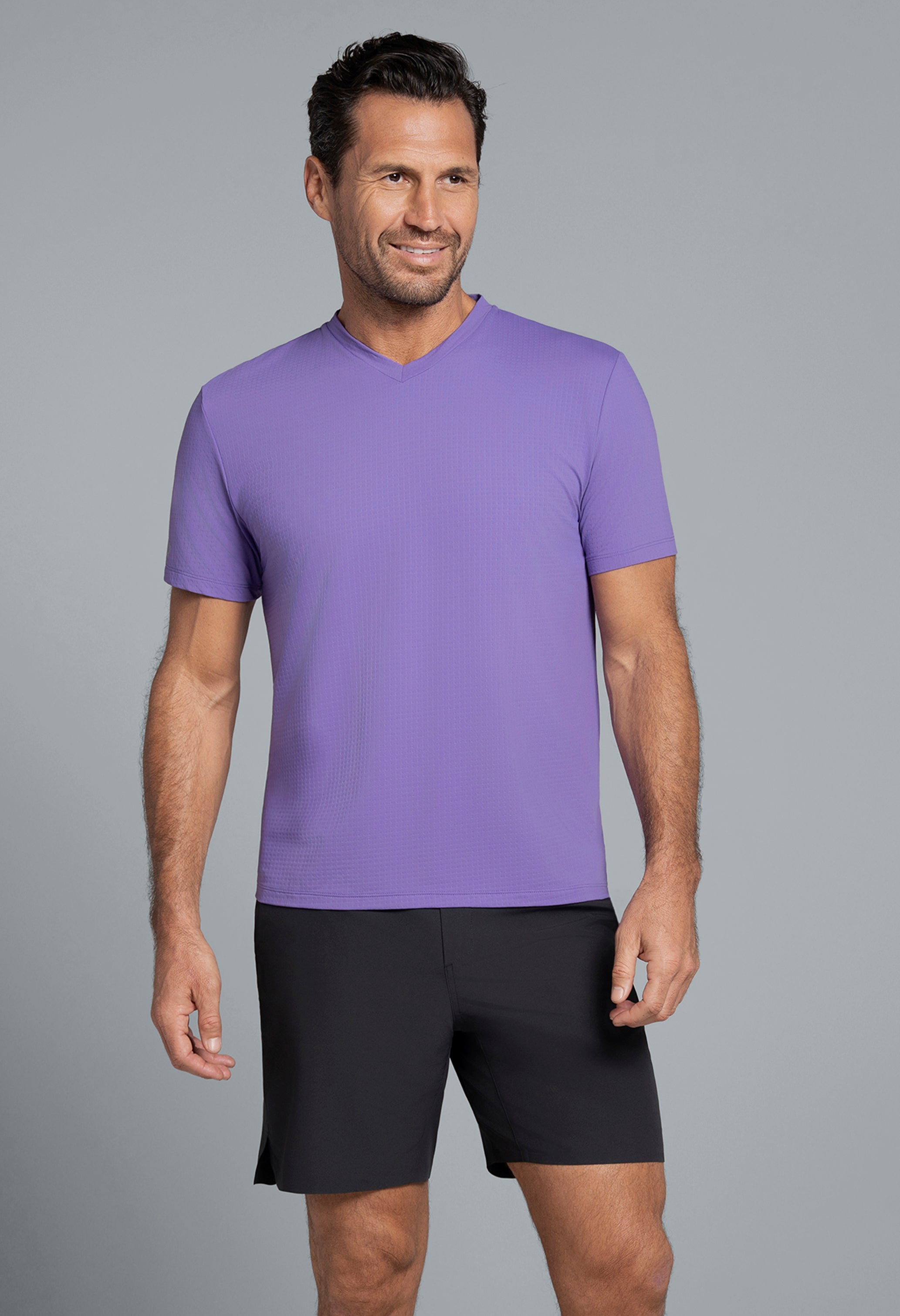 Solid Short Sleeve V Neck