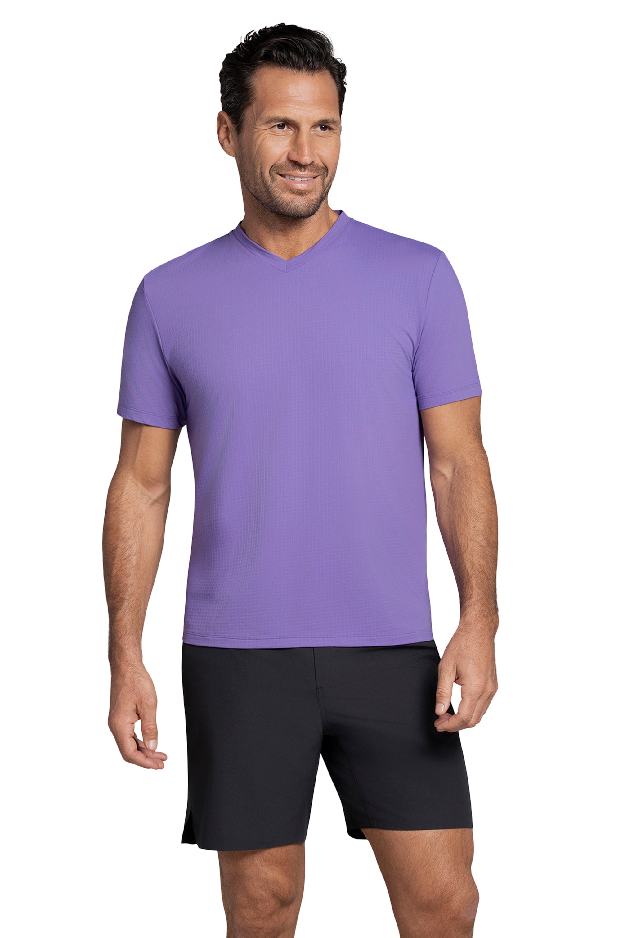 Solid Short Sleeve V Neck