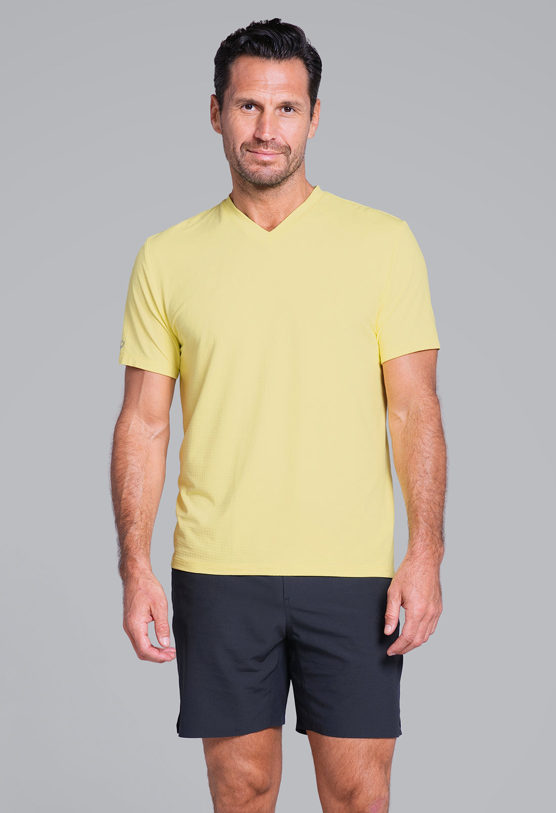 Solid Short Sleeve V Neck
