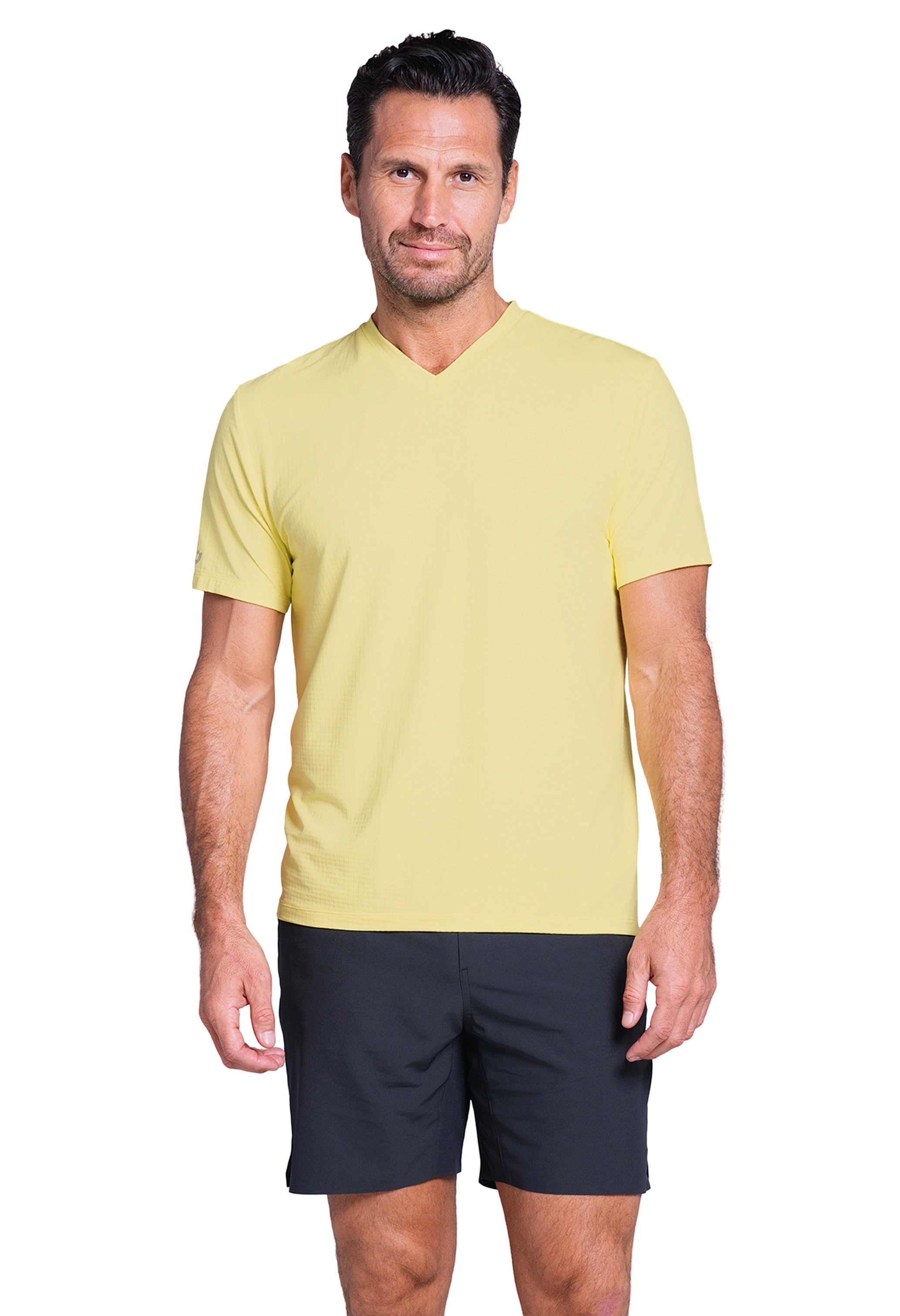 Solid Short Sleeve V Neck