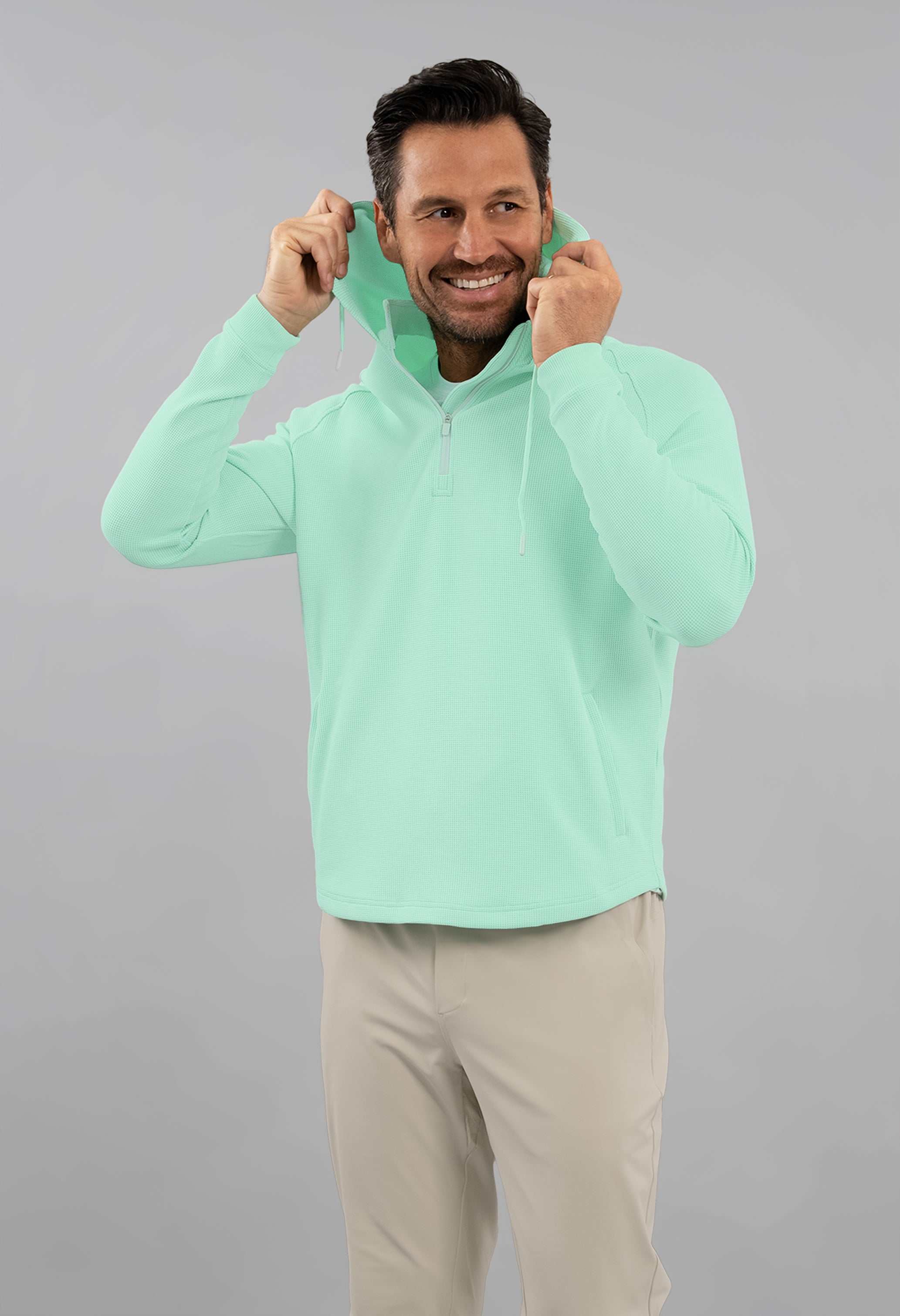 IBKÜL - Waffle Knit Hoody - Color: Pool Party Heather