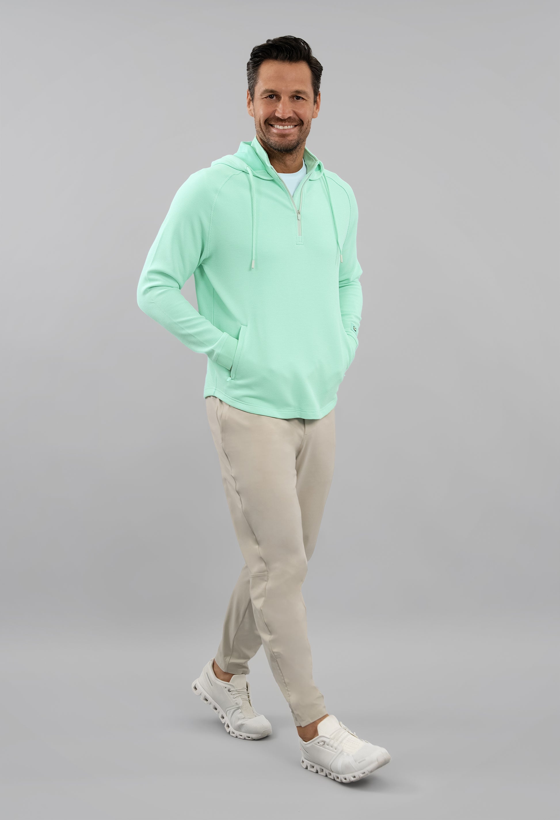 IBKÜL - Waffle Knit Hoody - Color: Pool Party Heather