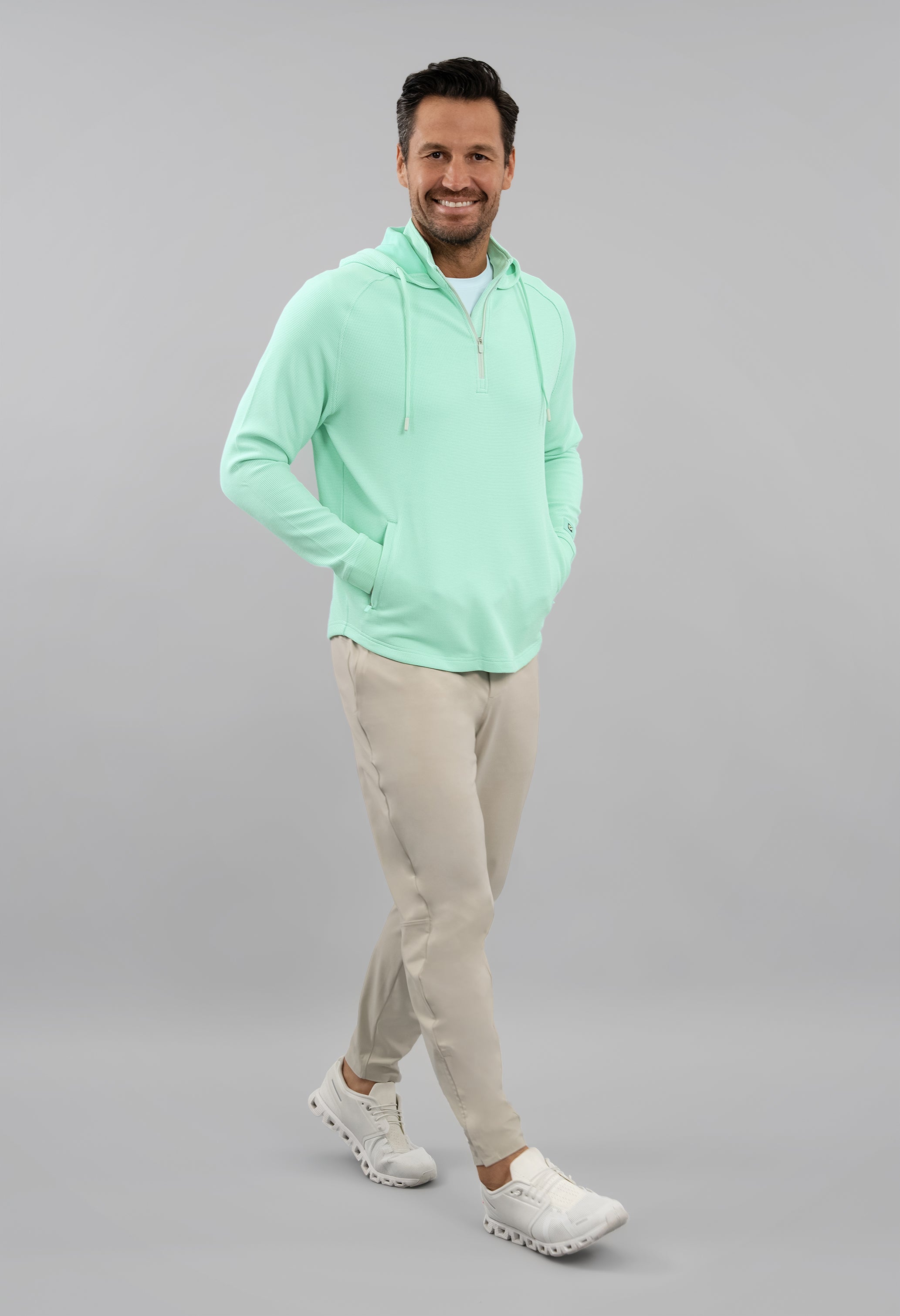 IBKÜL - Waffle Knit Hoody - Color: Pool Party Heather