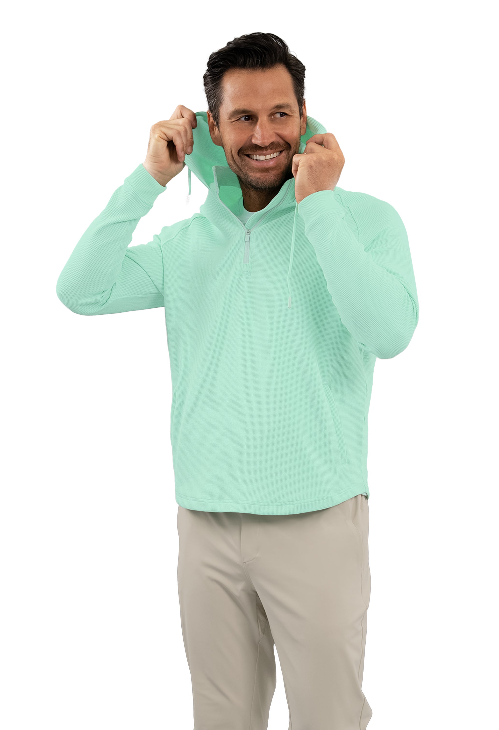 IBKÜL - Waffle Knit Hoody - Color: Pool Party Heather