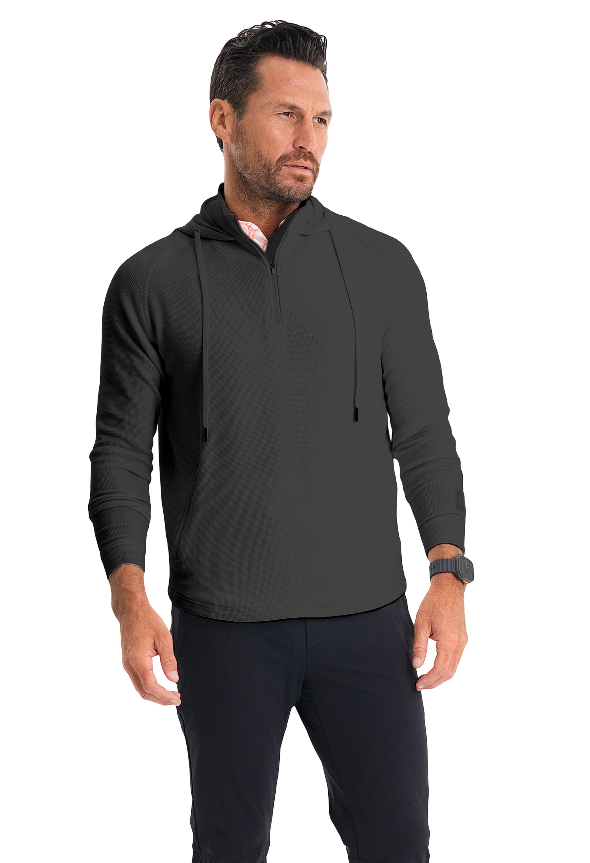 IBKÜL - Waffle Knit Hoody - Color: Black Heather