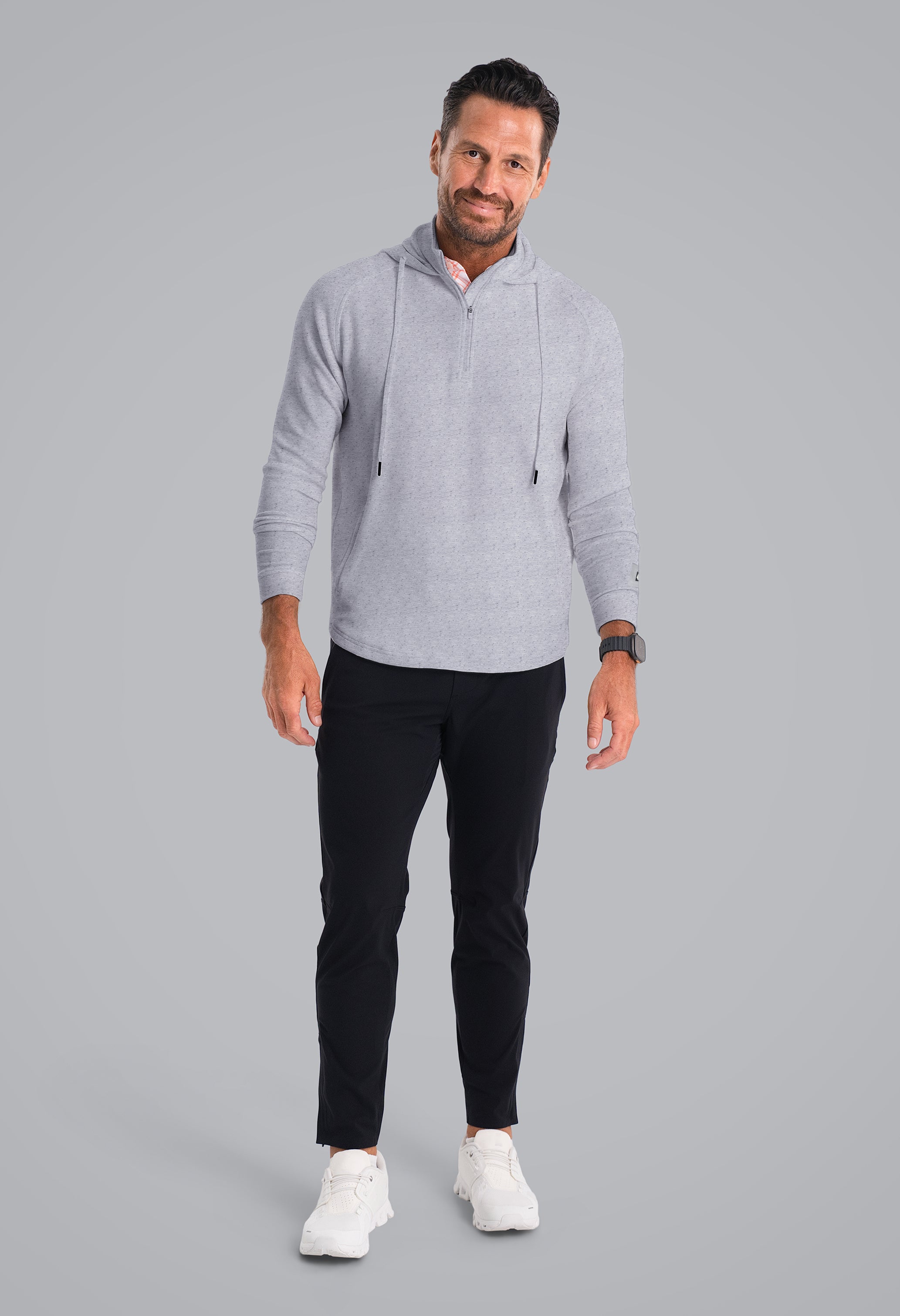 IBKÜL - Waffle Knit Hoody - Color: Oxford Heather