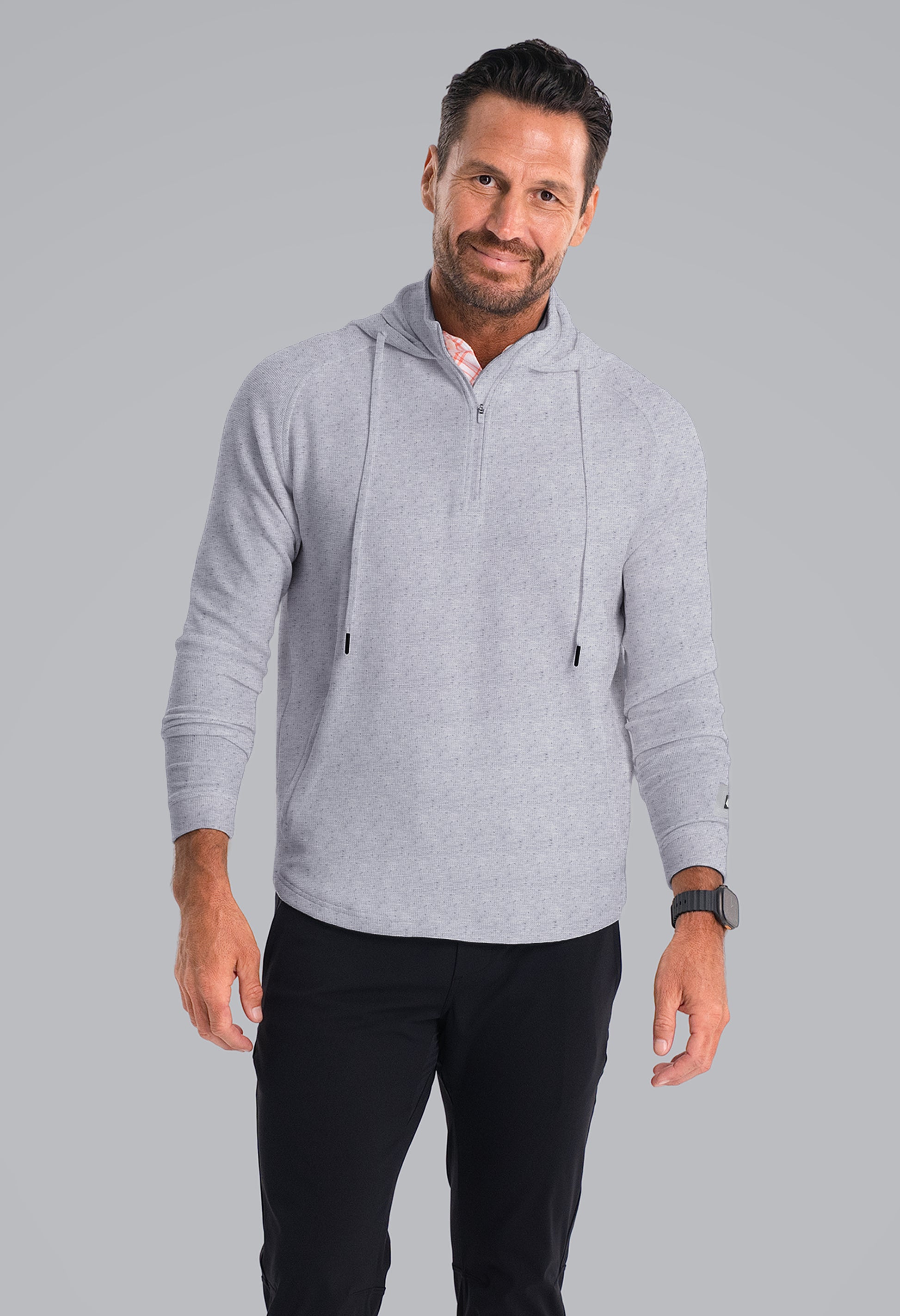 IBKÜL - Waffle Knit Hoody - Color: Oxford Heather