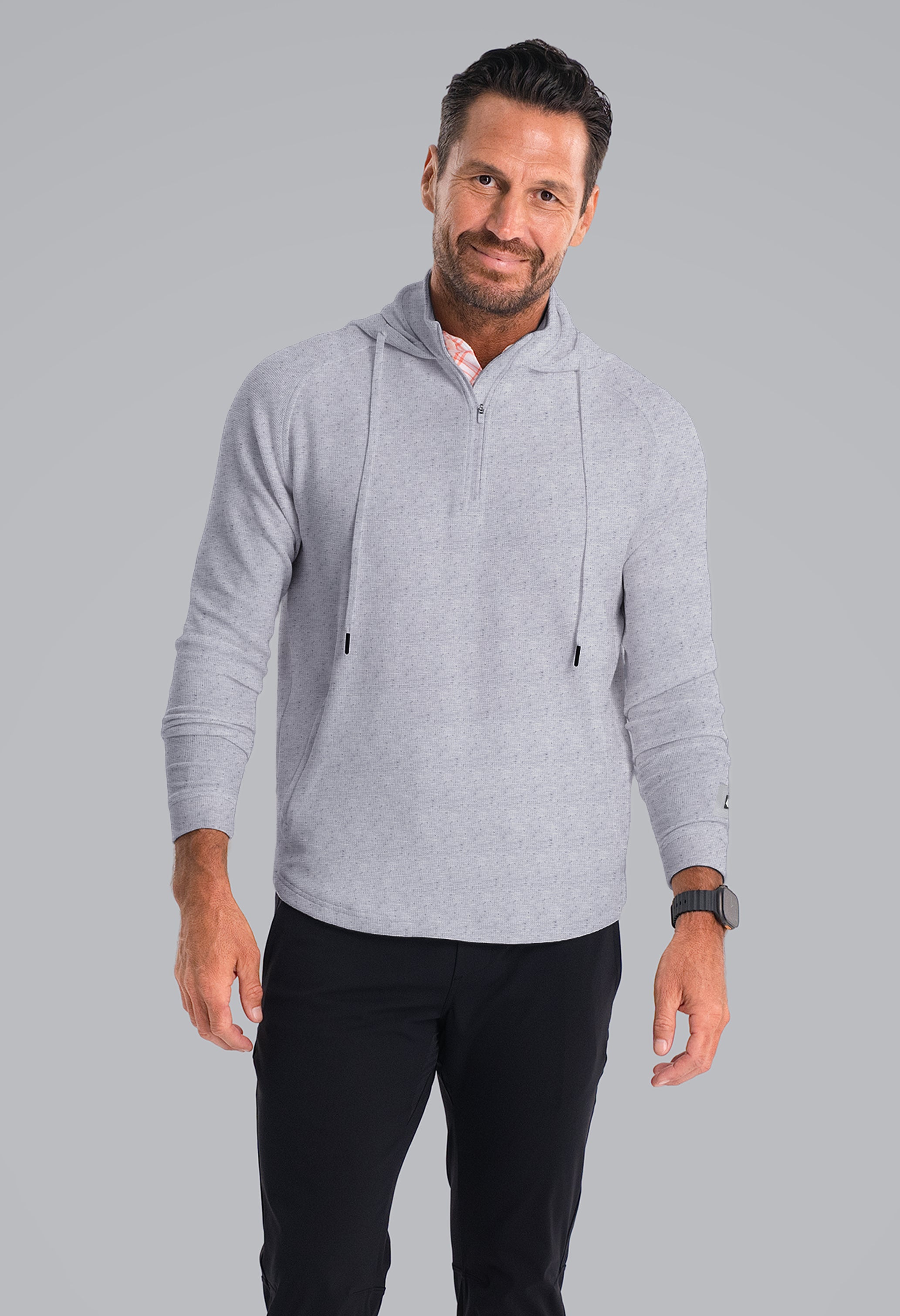 IBKÜL - Waffle Knit Hoody - Color: Oxford Heather
