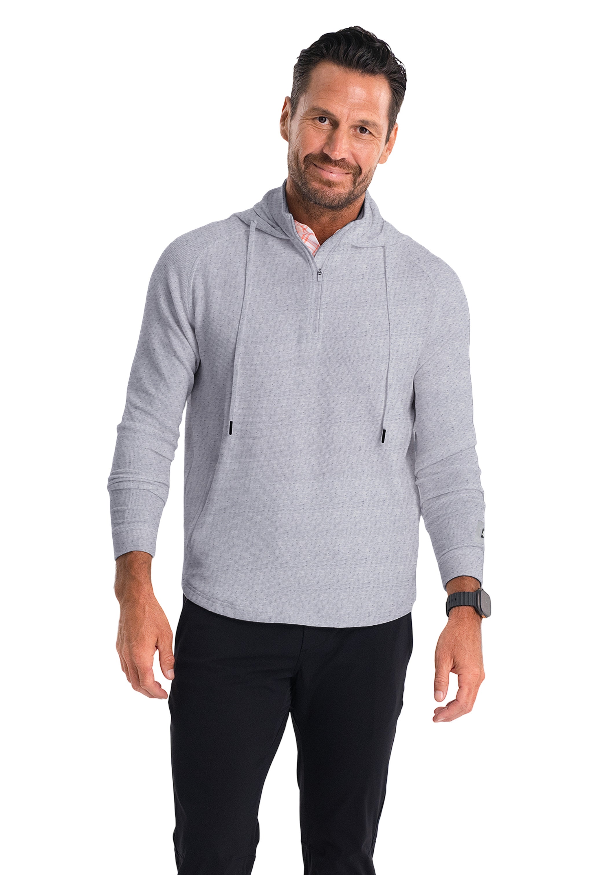 IBKÜL - Waffle Knit Hoody - Color: Oxford Heather