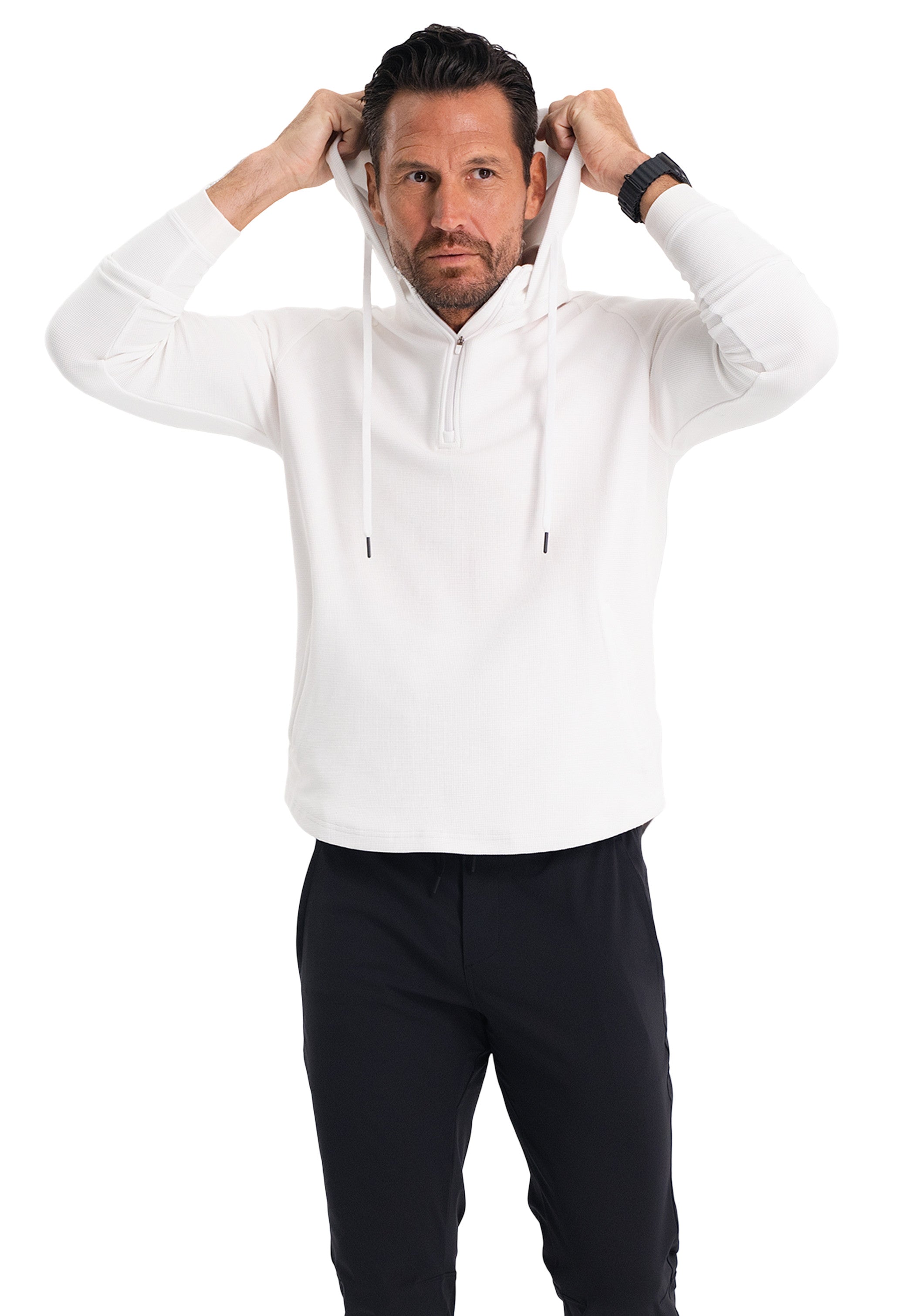 IBKÜL - Waffle Knit Hoody - Color: White