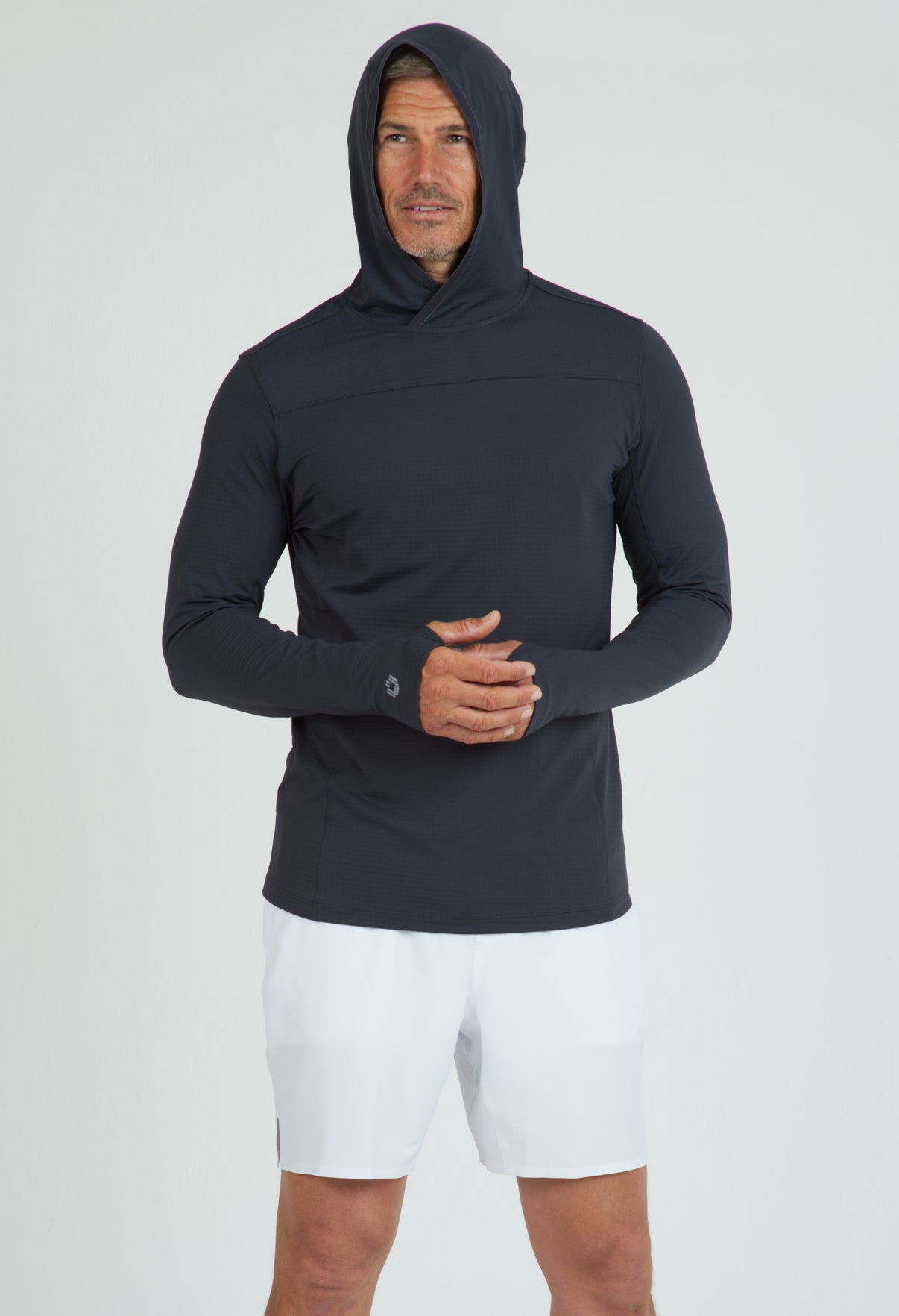 IBKÜL - Men's Solid Long Sleeve Hoody - 91199 - Color: Charcoal
