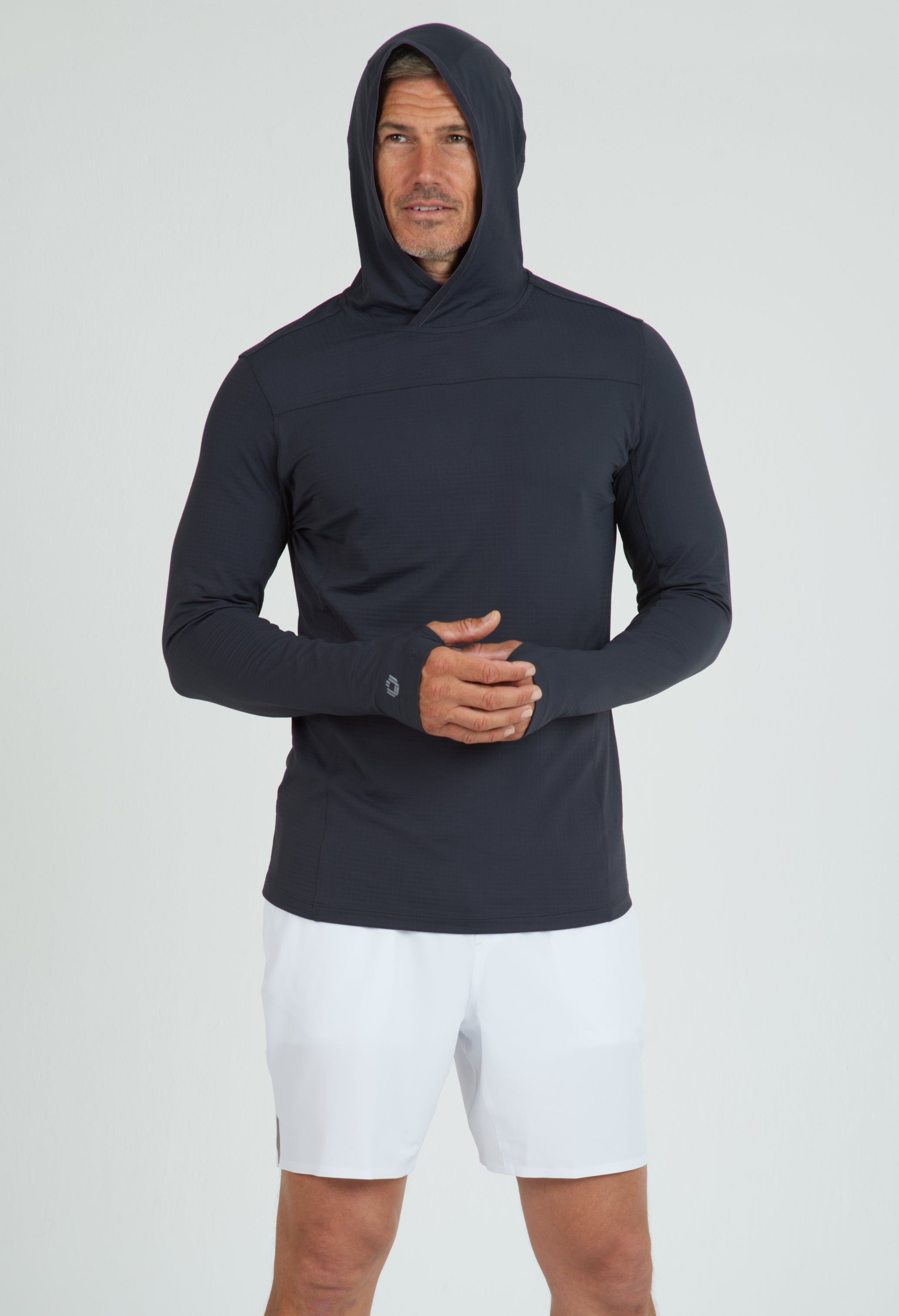 IBKÜL - Men's Solid Long Sleeve Hoody - 91199 - Color: Charcoal