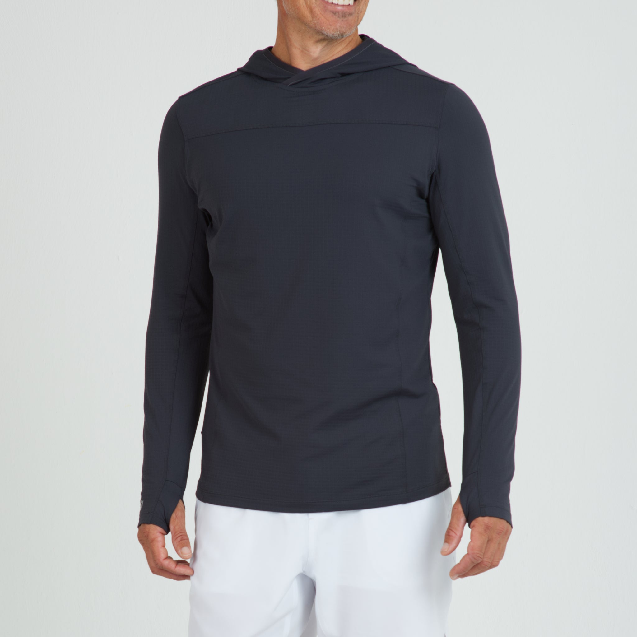 IBKÜL - Men's Solid Long Sleeve Hoody - 91199 - Color: Charcoal