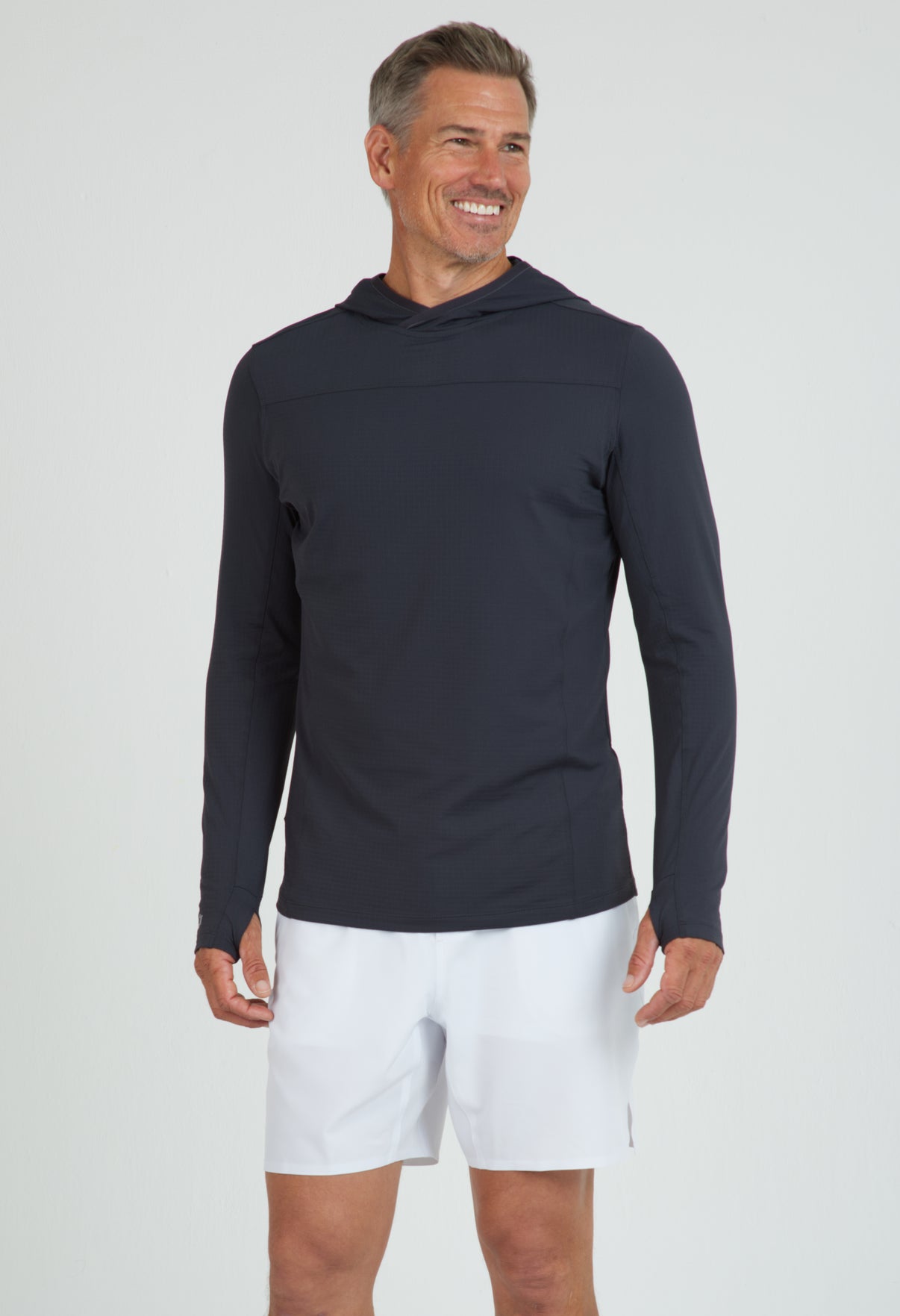 IBKÜL - Men's Solid Long Sleeve Hoody - 91199 - Color: Charcoal