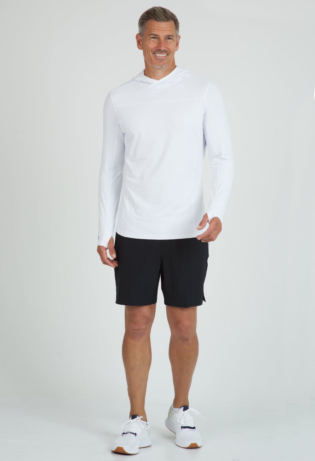 IBKÜL - Men's Solid Long Sleeve Hoody - 91199 - Color: White