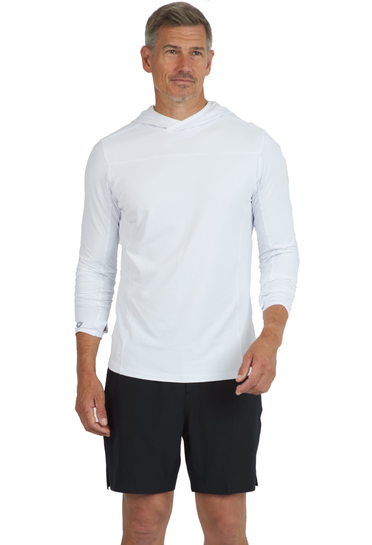 IBKÜL - Men's Solid Long Sleeve Hoody - 91199 - Color: White
