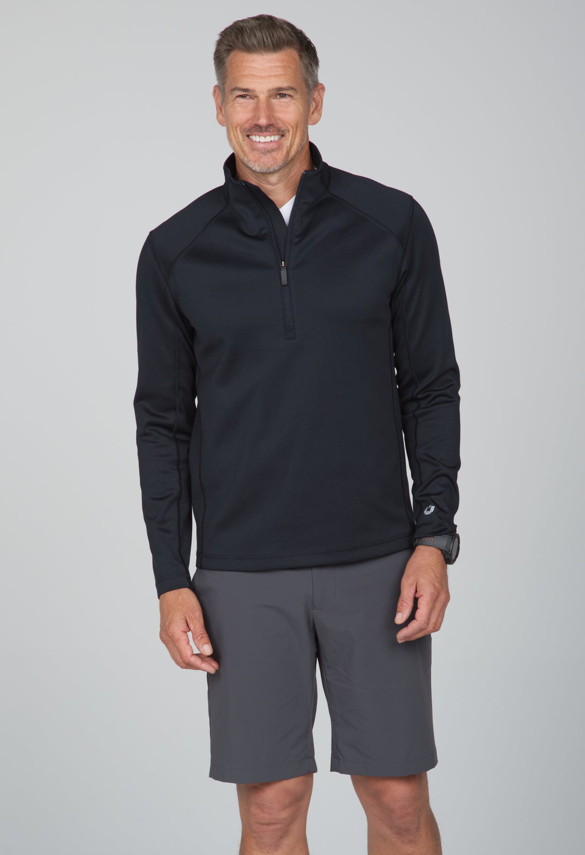 IBKÜL - Men's Insulated Zip Mock Pullover - 92000 - Color: Black