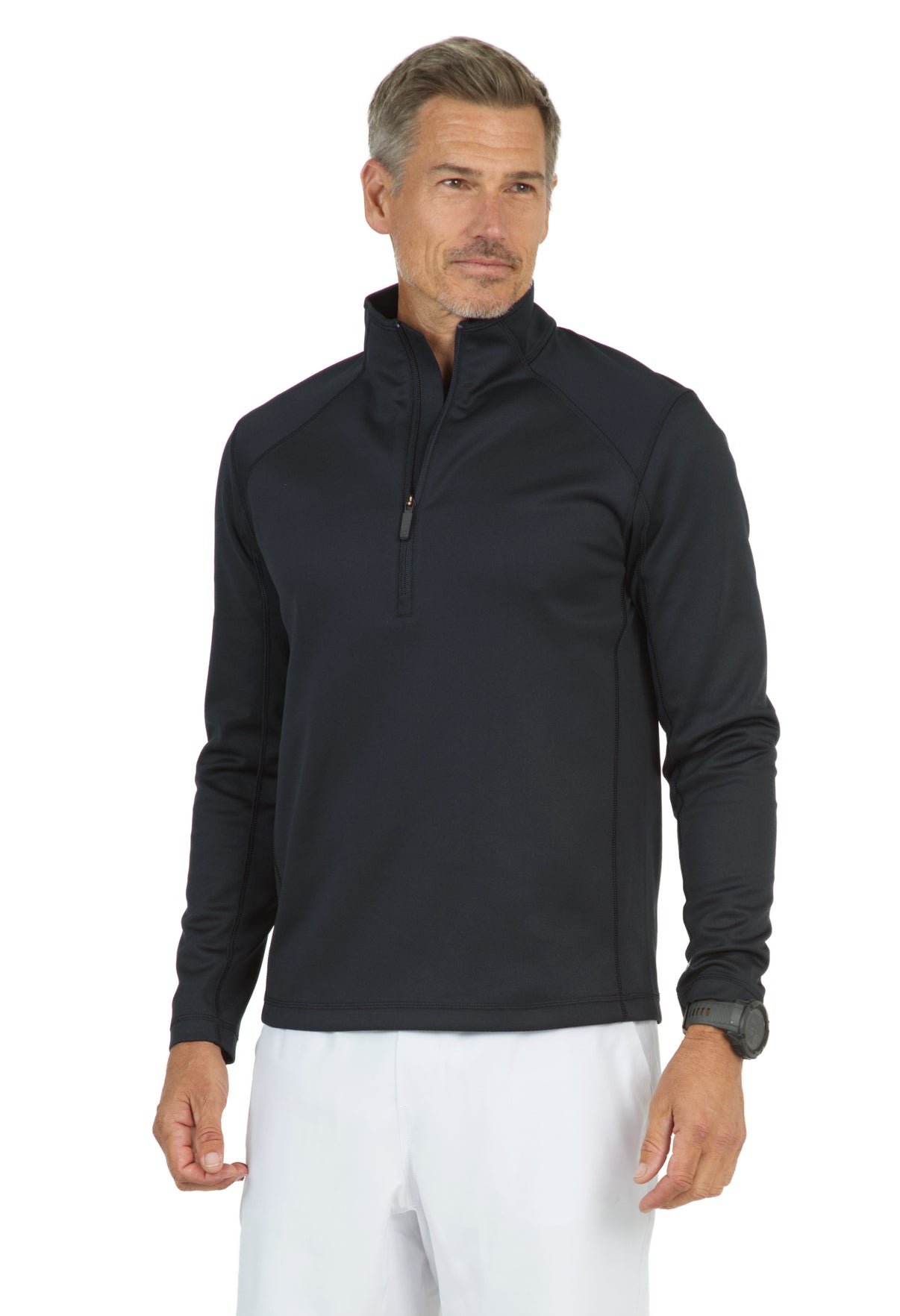 IBKÜL - Men's Insulated Zip Mock Pullover - 92000 - Color: Black