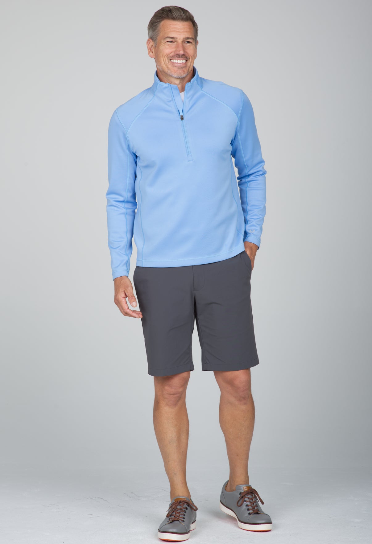 IBKÜL - Men's Insulated Zip Mock Pullover - 92000 - Color: Peri