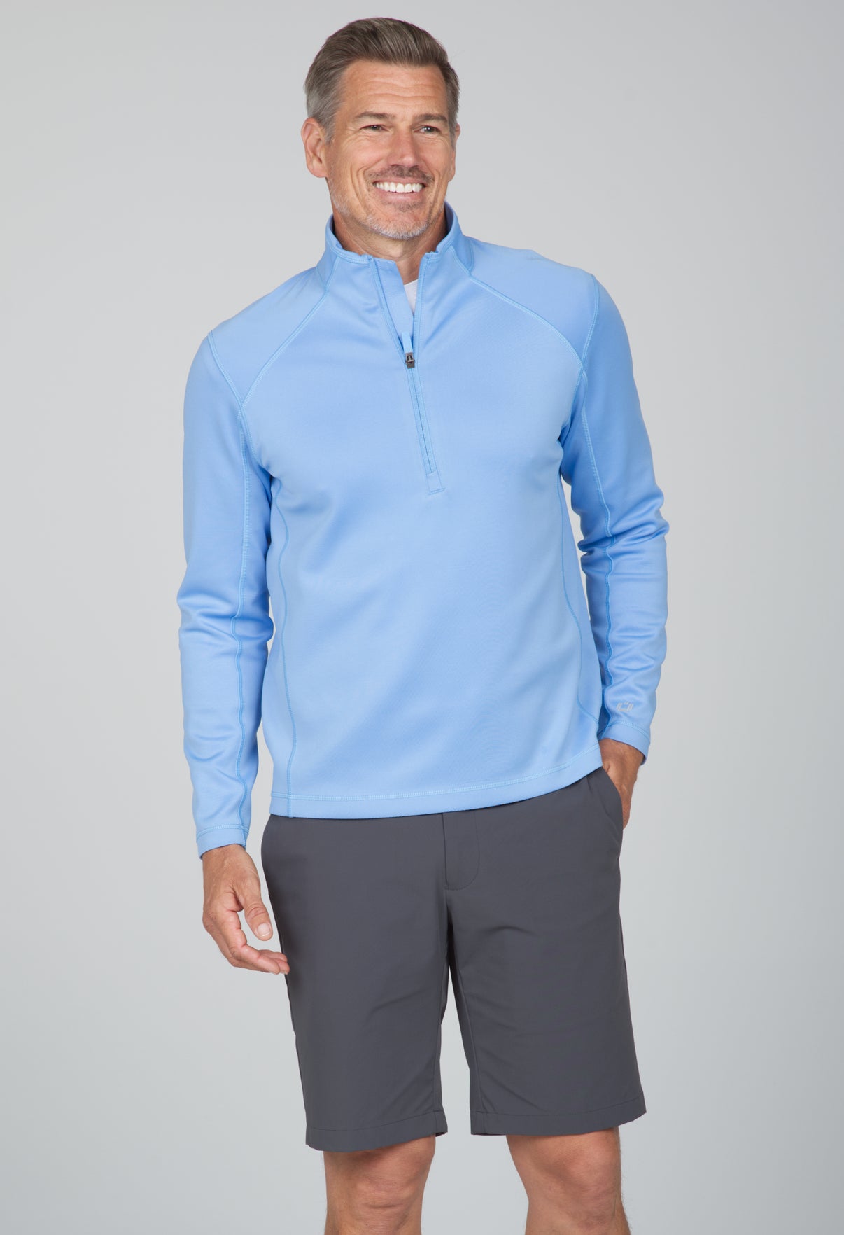 IBKÜL - Men's Insulated Zip Mock Pullover - 92000 - Color: Peri