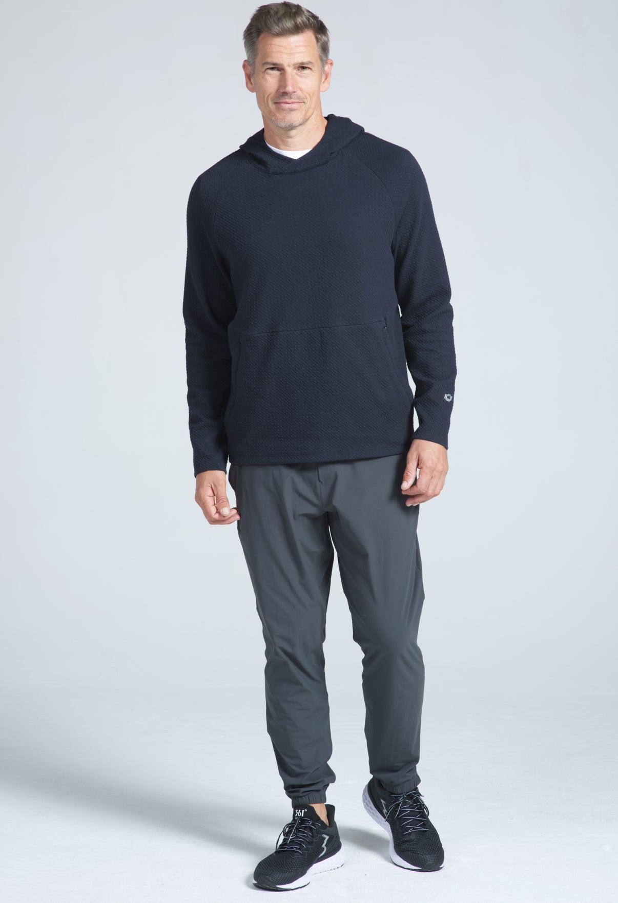 IBKÜL - Solid Popcorn Stitch Hoody - 94000 - Color: Black