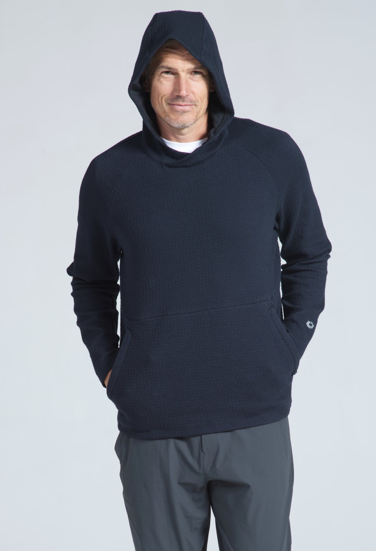 IBKÜL - Solid Popcorn Stitch Hoody - 94000 - Color: Black