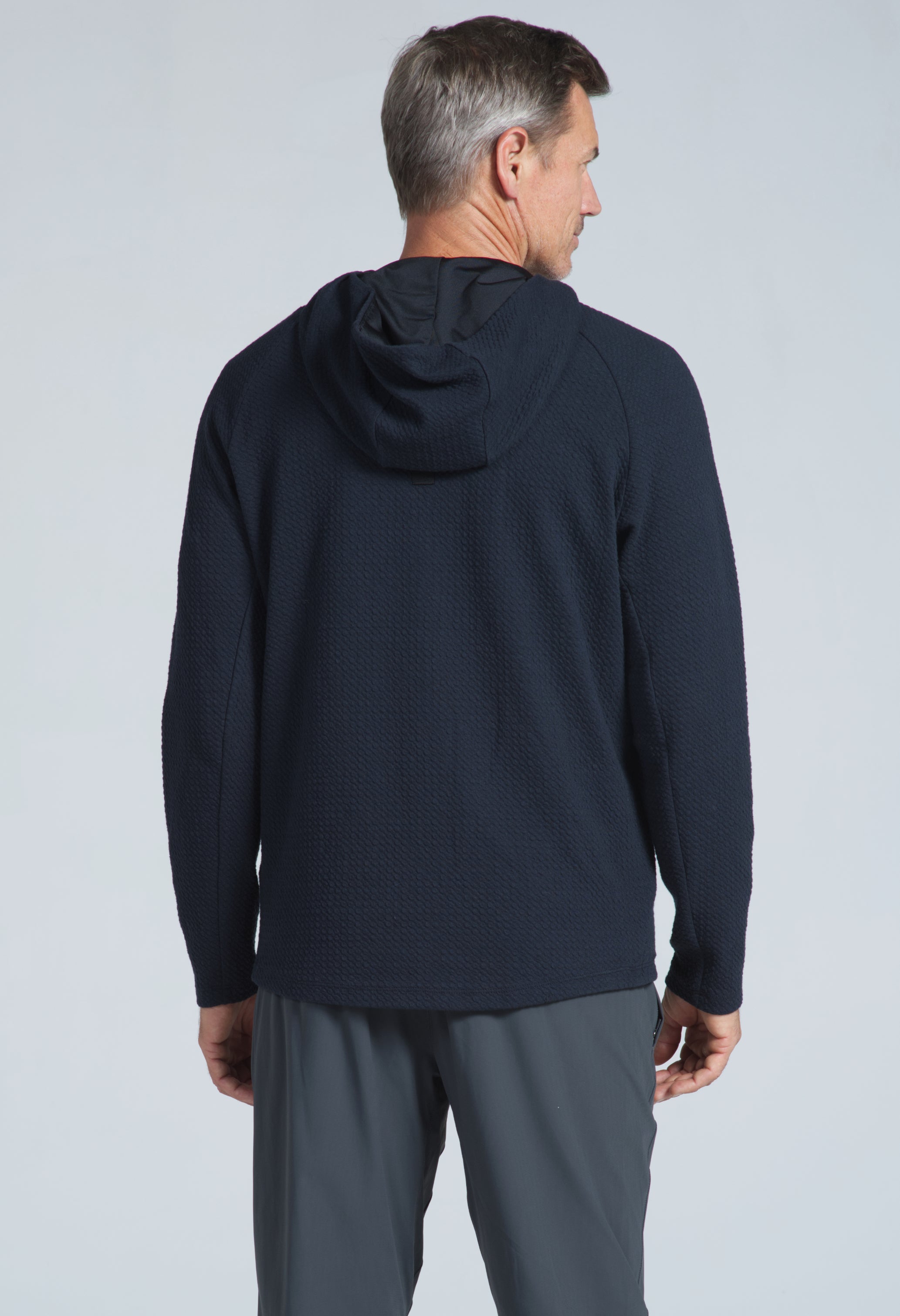 IBKÜL - Solid Popcorn Stitch Hoody - 94000 - Color: Black