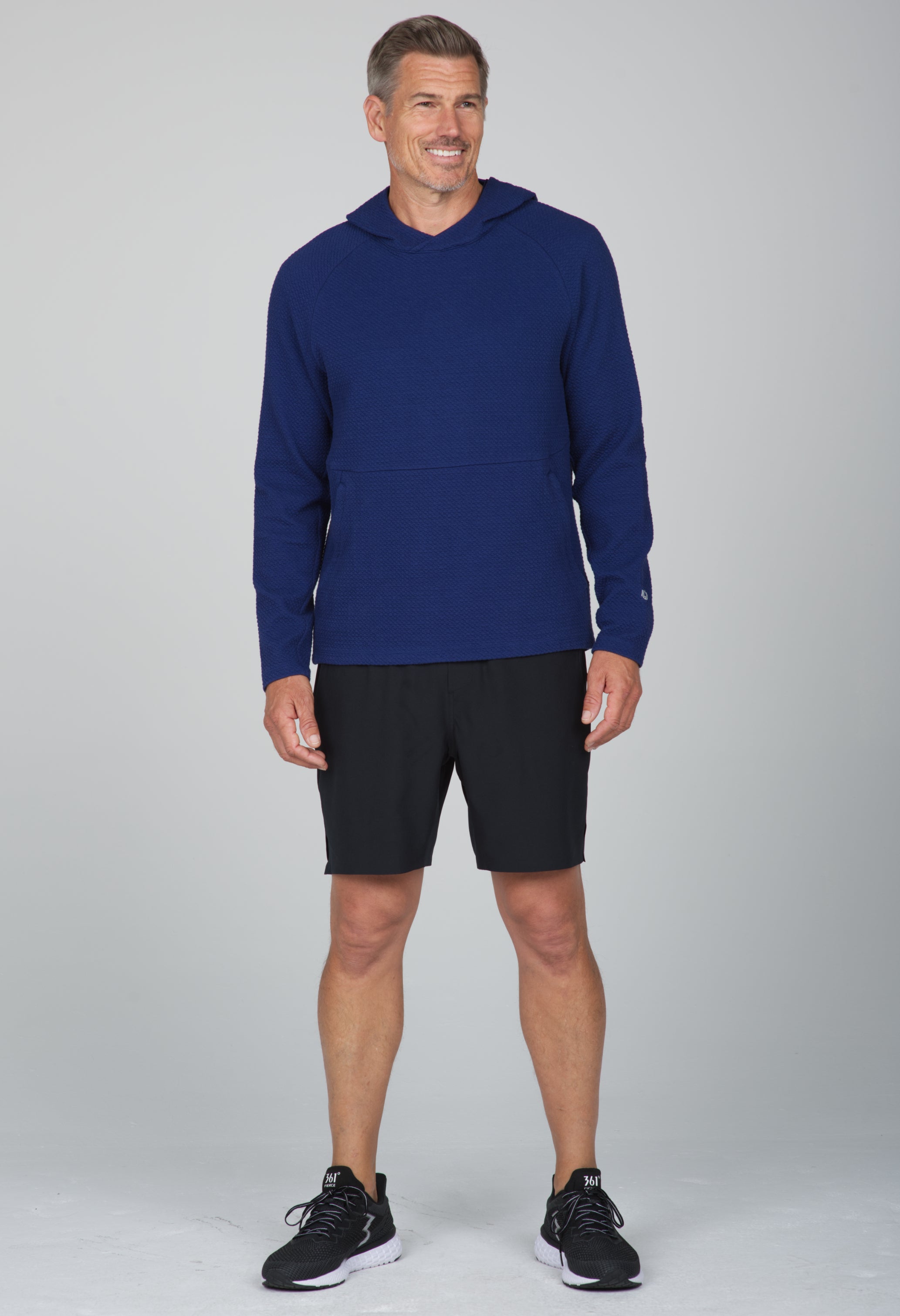 IBKÜL - Solid Popcorn Stitch Hoody - 94000 - Color: Black
