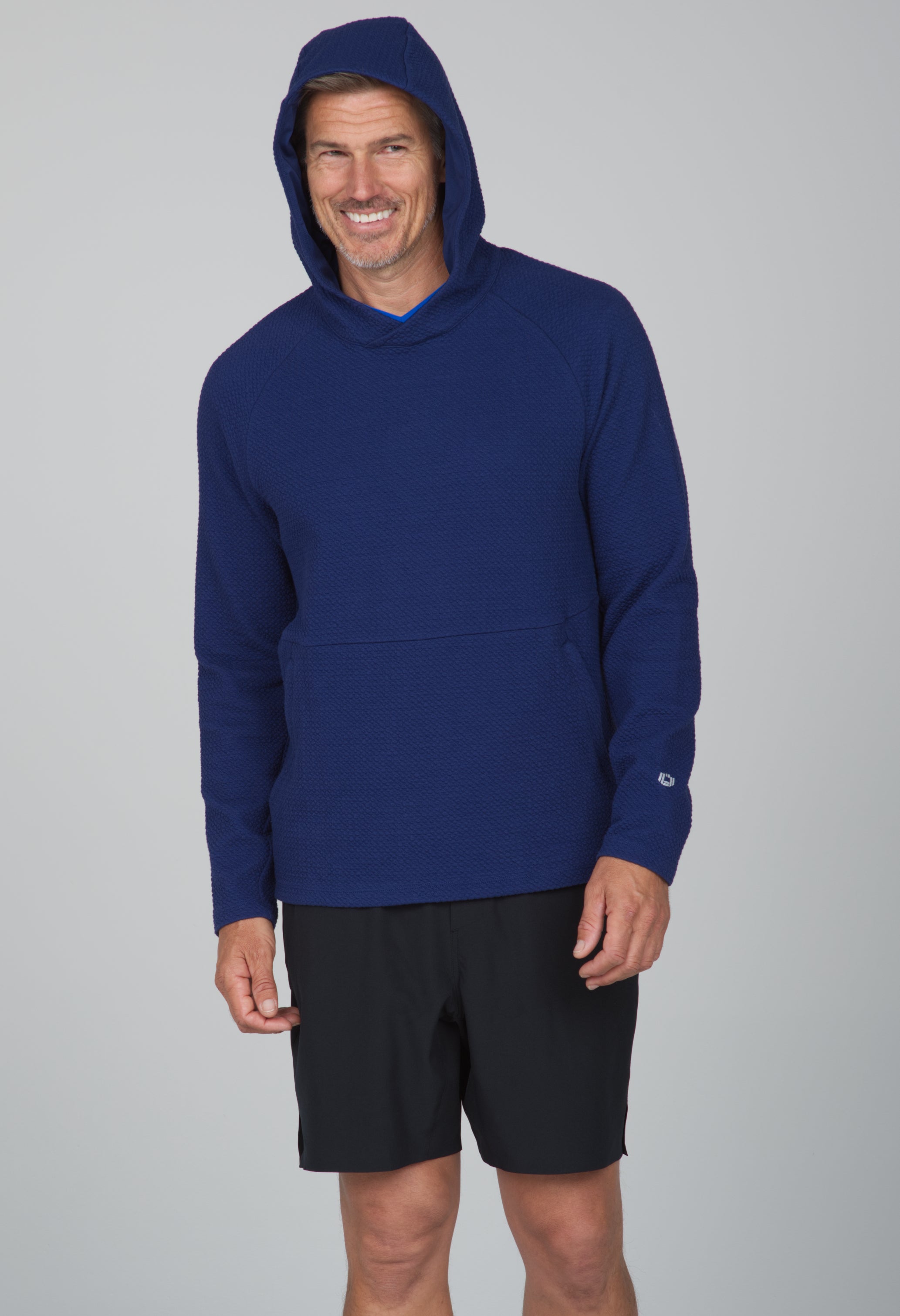 IBKÜL - Solid Popcorn Stitch Hoody - 94000 - Color: Black