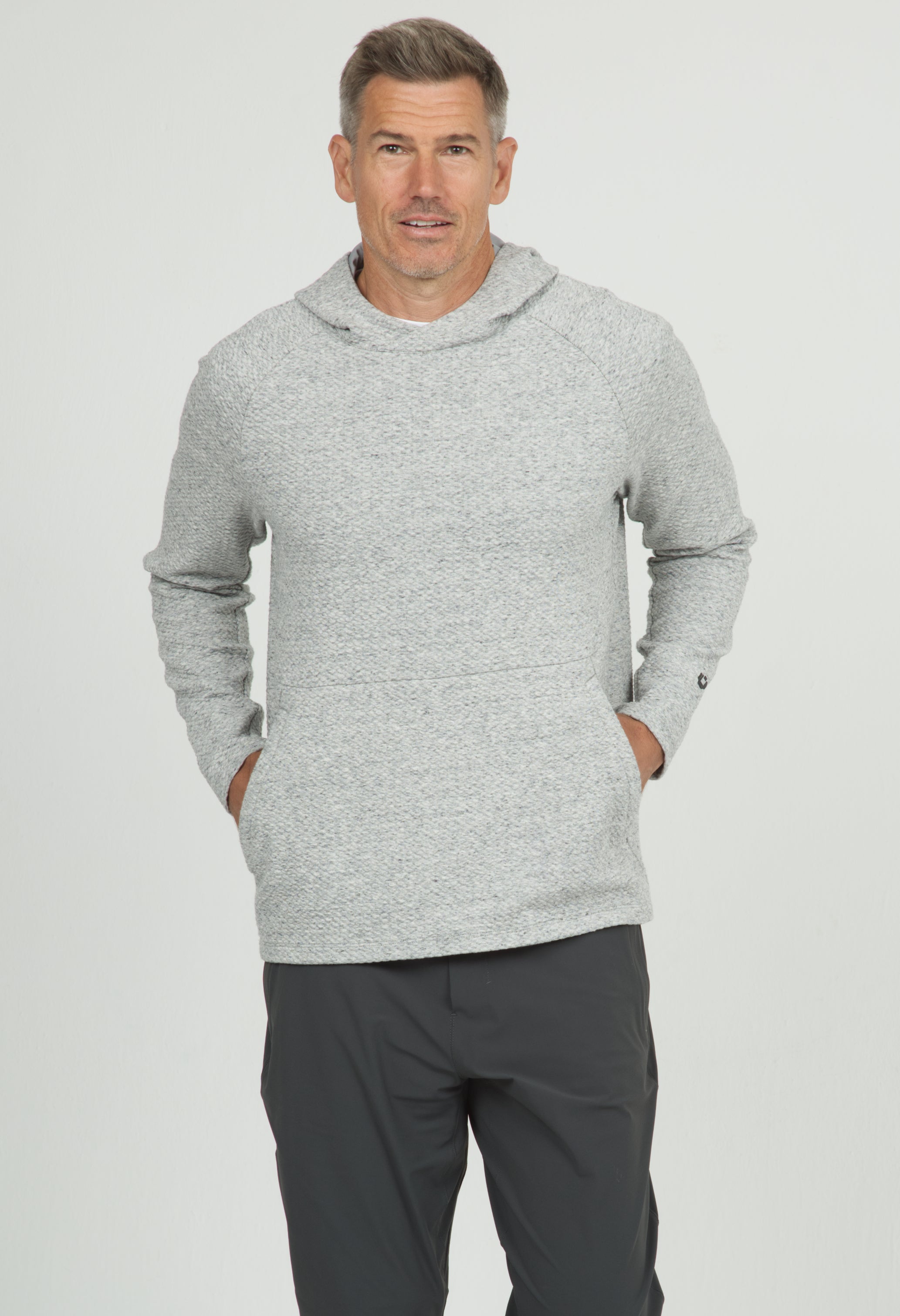 Solid Men's Popcorn Stitch Hoody