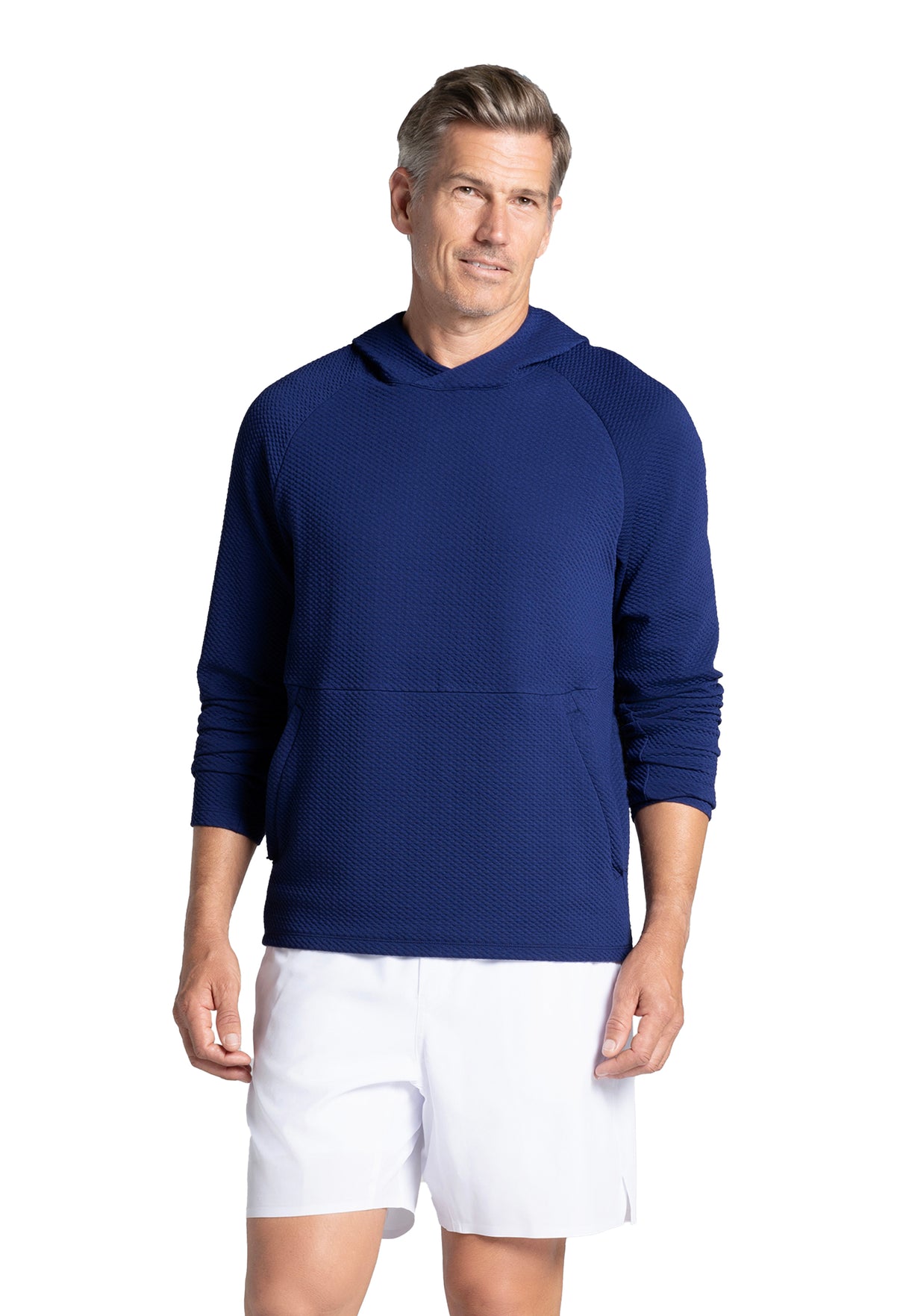 IBKÜL - Solid Popcorn Stitch Hoody - 94001 - Color: Navy