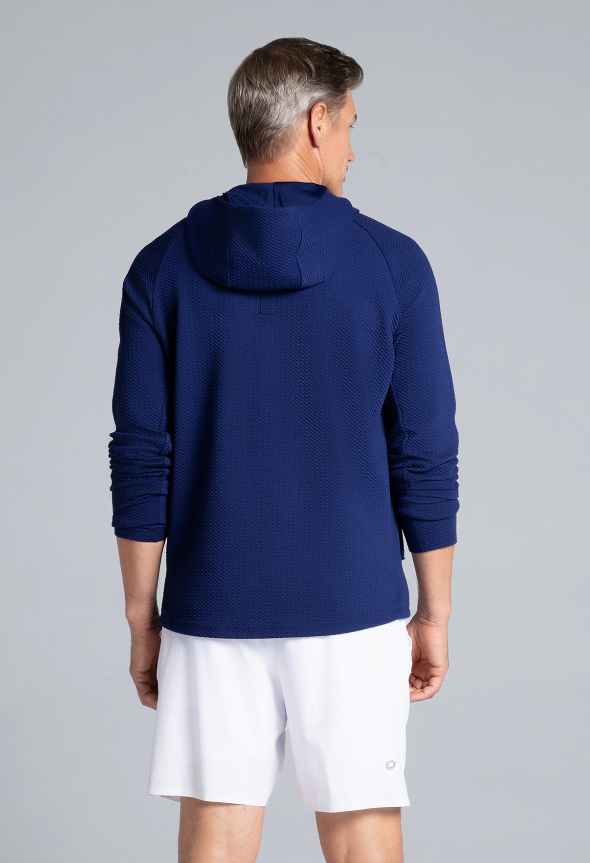 IBKÜL - Solid Popcorn Stitch Hoody - 94001 - Color: Navy