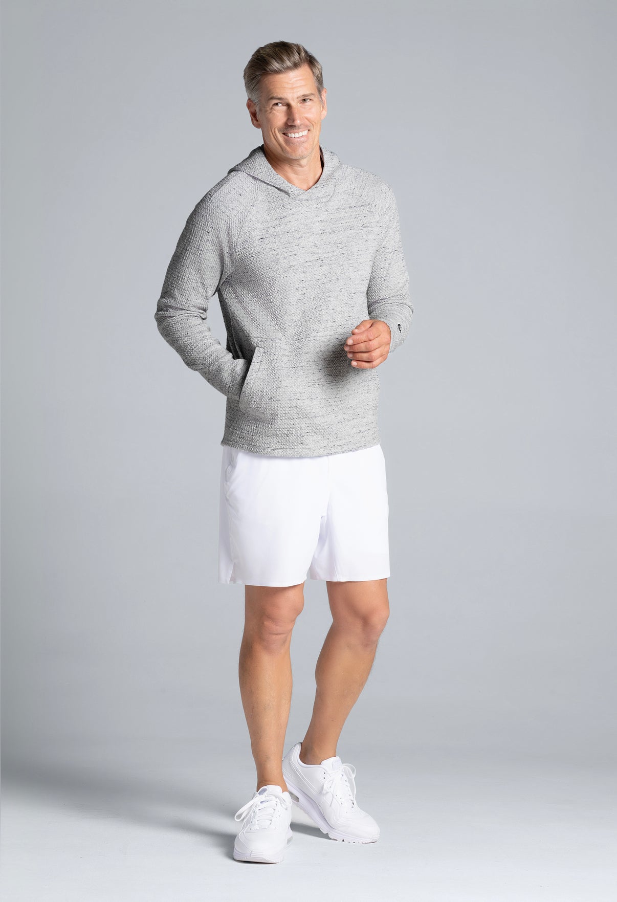 IBKÜL - Solid Popcorn Stitch Hoody - 94001 - Color: Oxford