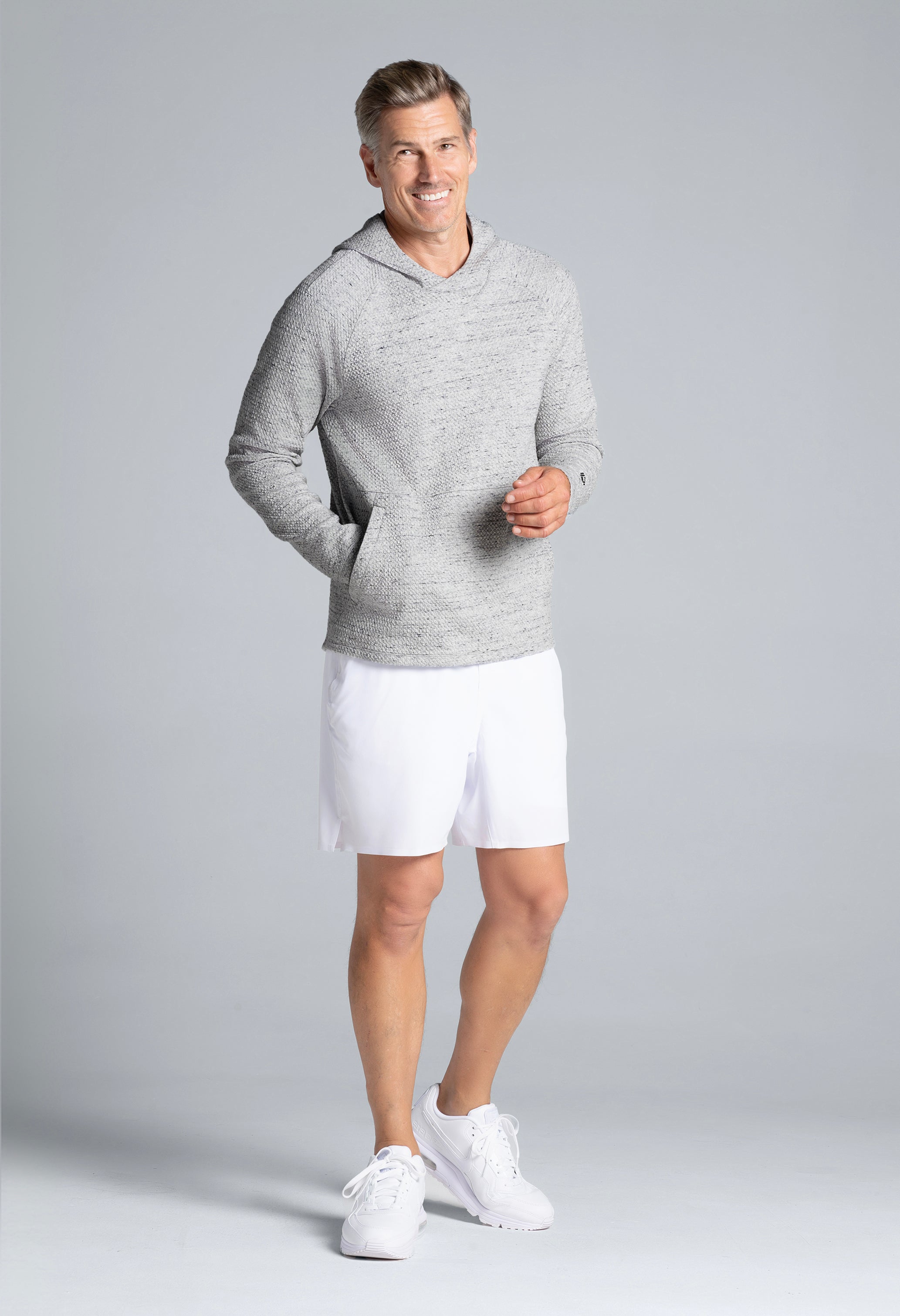 IBKÜL - Solid Popcorn Stitch Hoody - 94001 - Color: Oxford