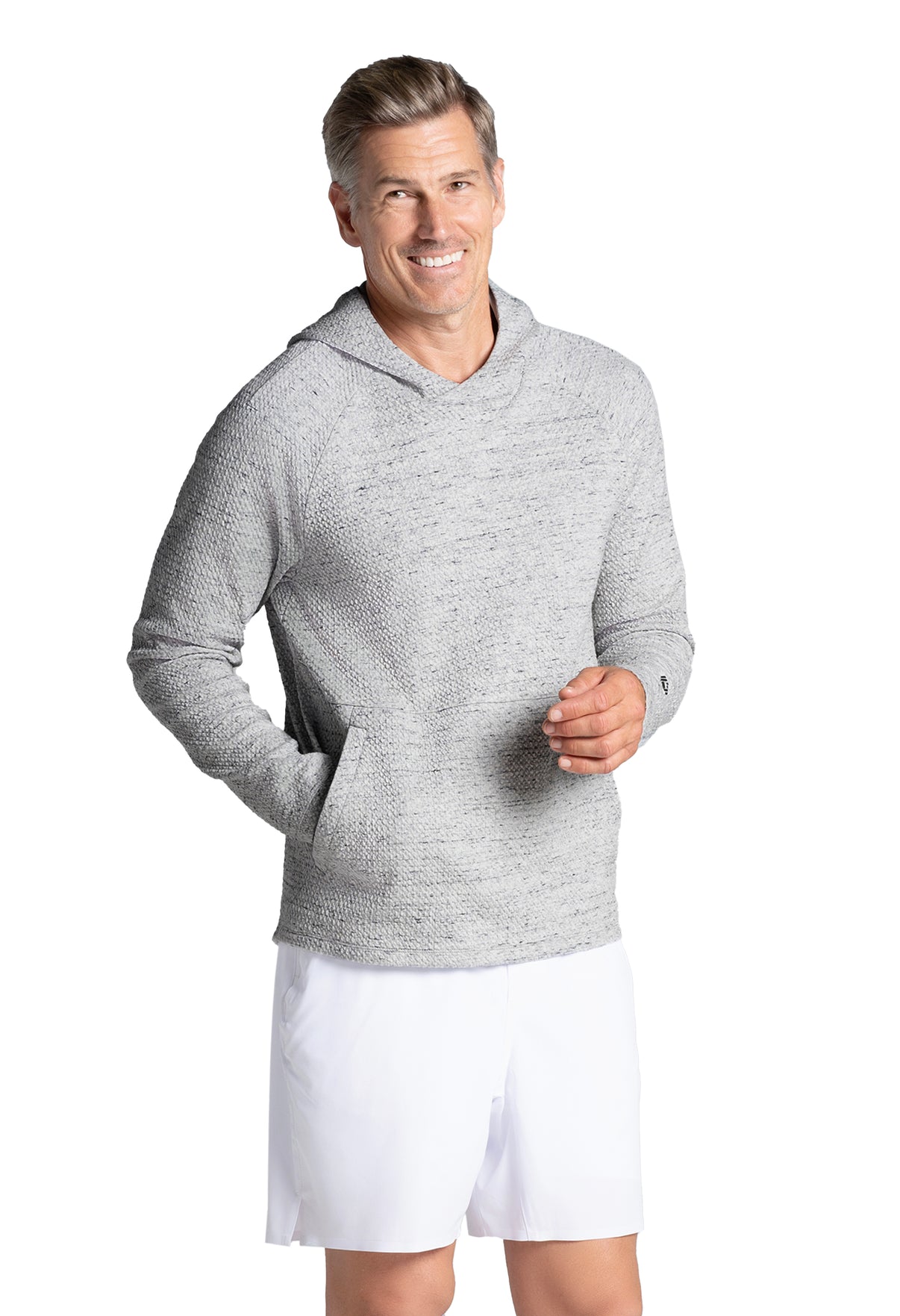 IBKÜL - Solid Popcorn Stitch Hoody - 94001 - Color: Oxford