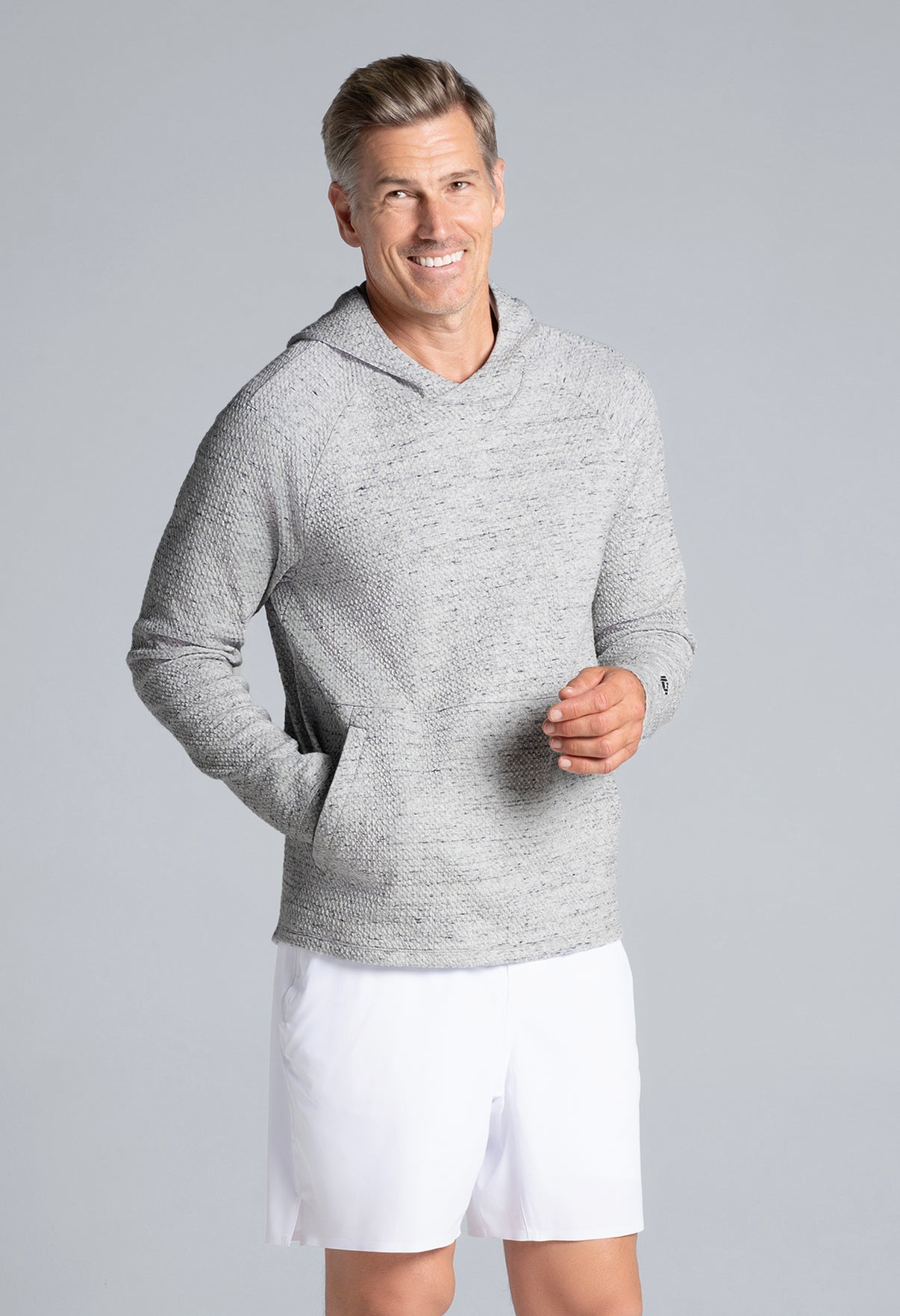 IBKÜL - Solid Popcorn Stitch Hoody - 94001 - Color: Oxford