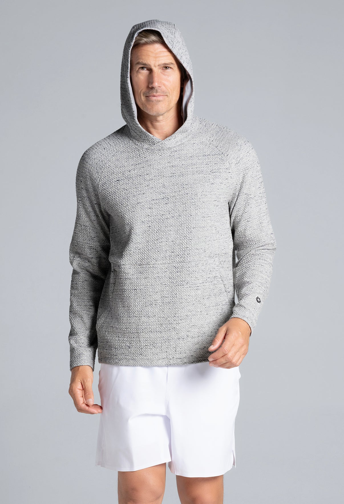 IBKÜL - Solid Popcorn Stitch Hoody - 94001 - Color: Oxford
