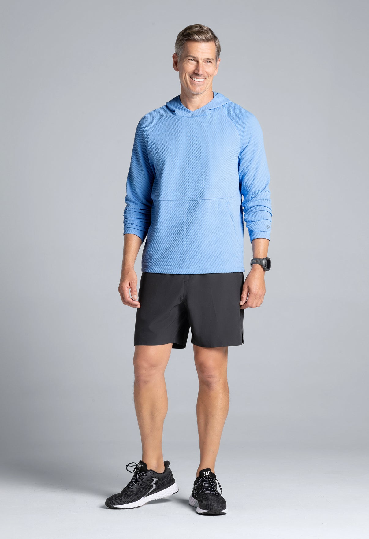 IBKÜL - Solid Popcorn Stitch Hoody - 94001 - Color: Peri