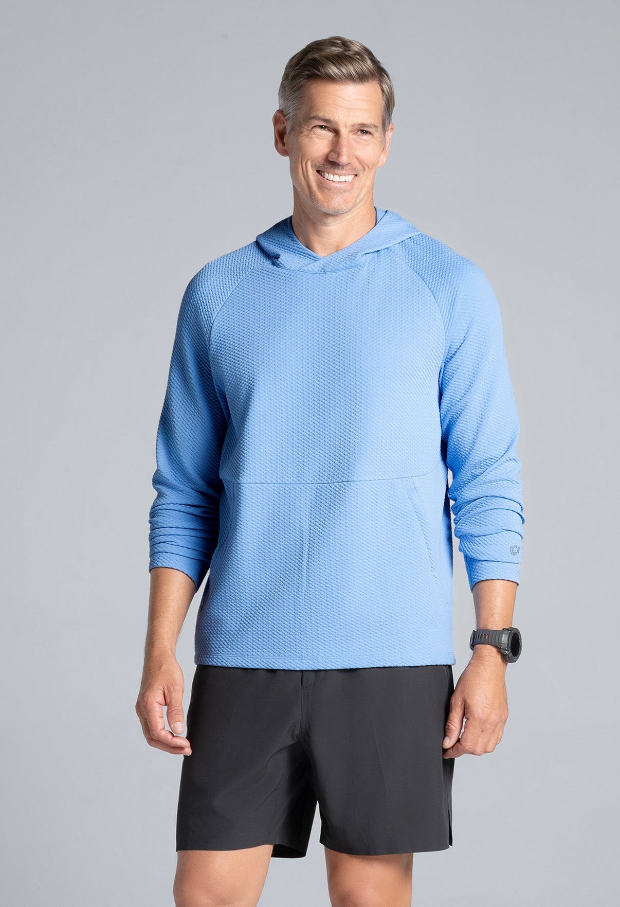 IBKÜL - Solid Popcorn Stitch Hoody - 94001 - Color: Peri