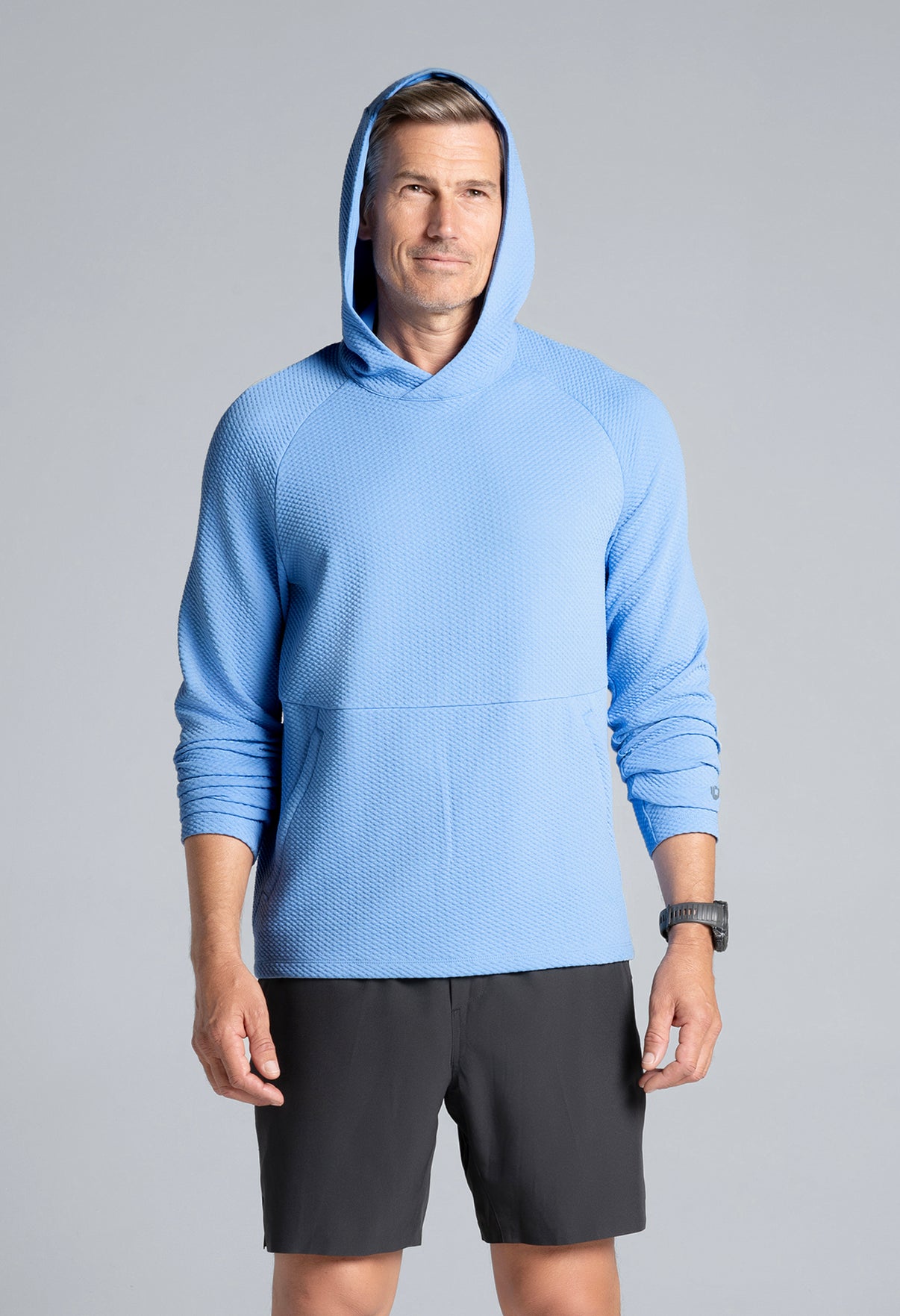 IBKÜL - Solid Popcorn Stitch Hoody - 94001 - Color: Peri