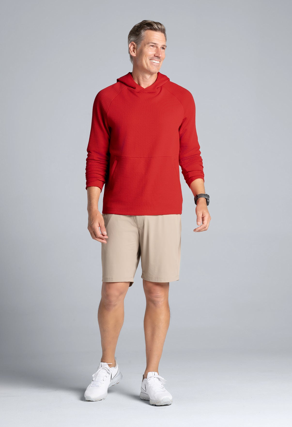 IBKÜL - Solid Popcorn Stitch Hoody - 94001 - Color: Red